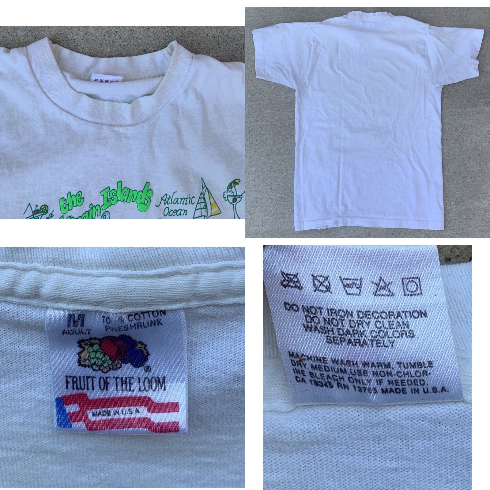 Fruit Of The Loom VINTAGE The Virgin Islands St Thomas St Croix T Shirt Single Stitch Size Medium Size US M / EU 48-50 / 2 - 9 Thumbnail