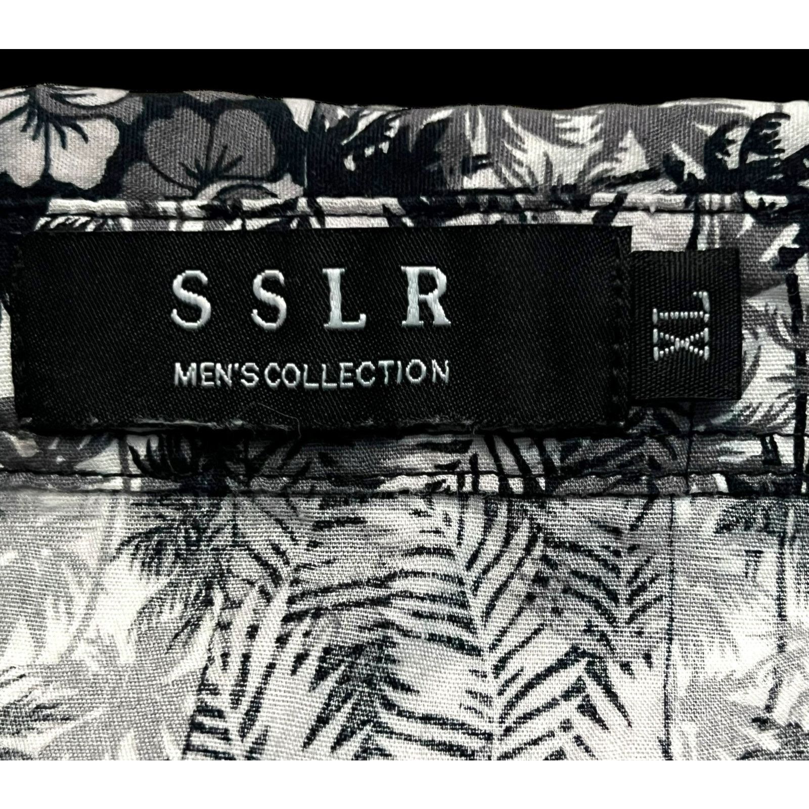 Other SSLR Men’s XL Hawaiian Shirt Black White Patch Floral Aloha Size US XL / EU 56 / 4 - 2 Thumbnail