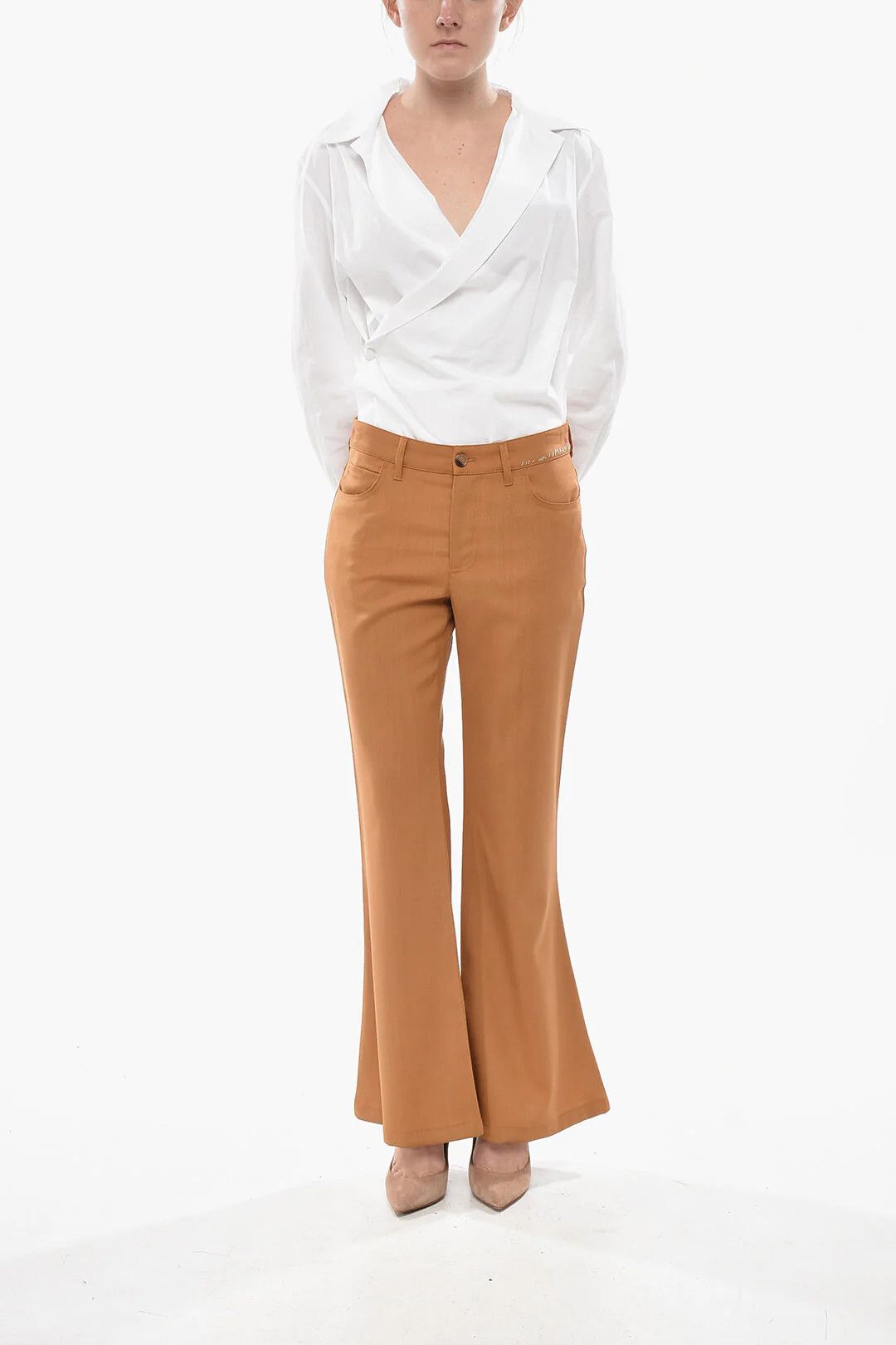 Marni og1mm0326 Mixed-Mohair Bootcut Pant in Brown Size 26" / US 2 / IT 38 - 4 Thumbnail