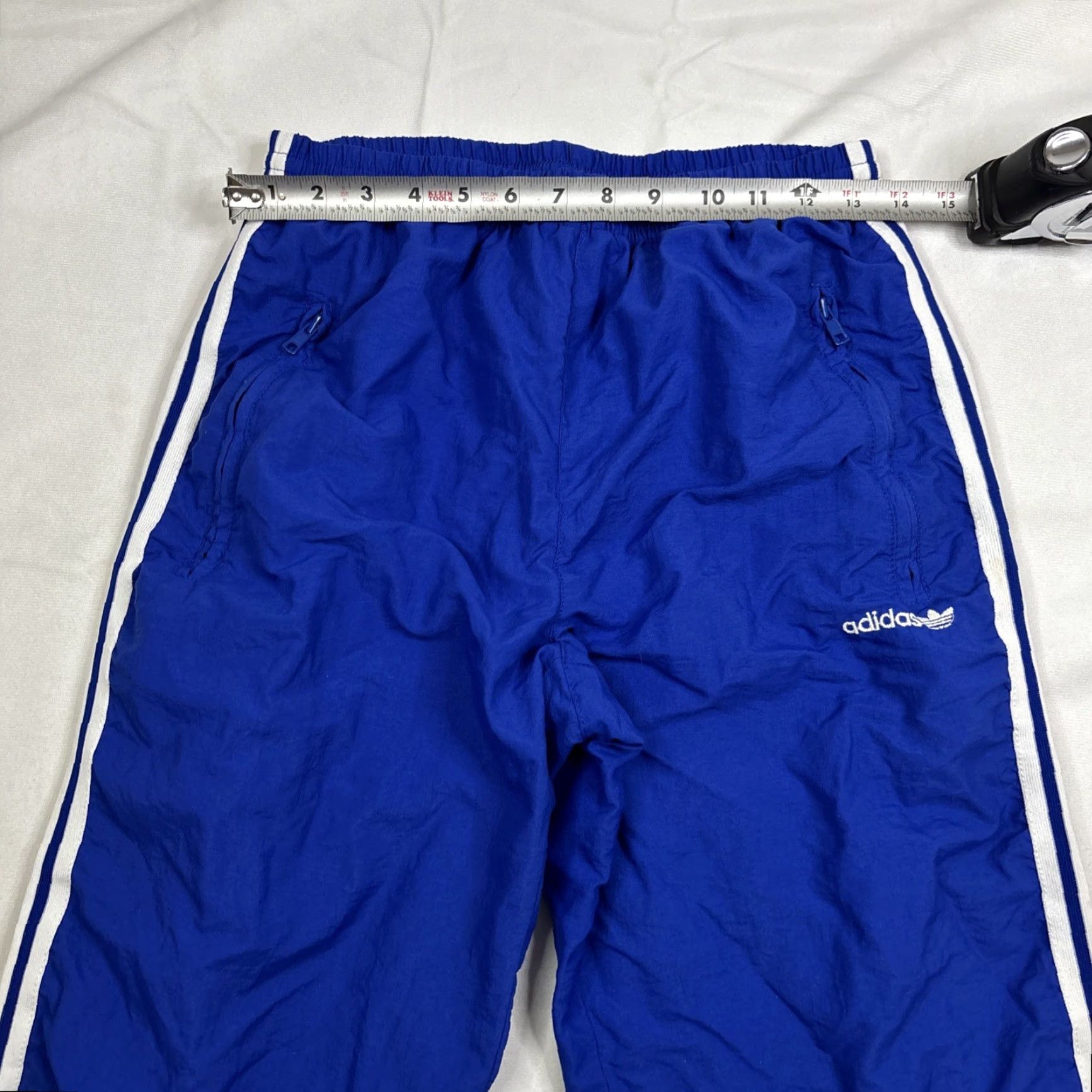 Adidas VINTAGE Adidas Windbreaker Lined Pants Mens Large Blue Originals Track Pants Size US 33 - 4 Thumbnail