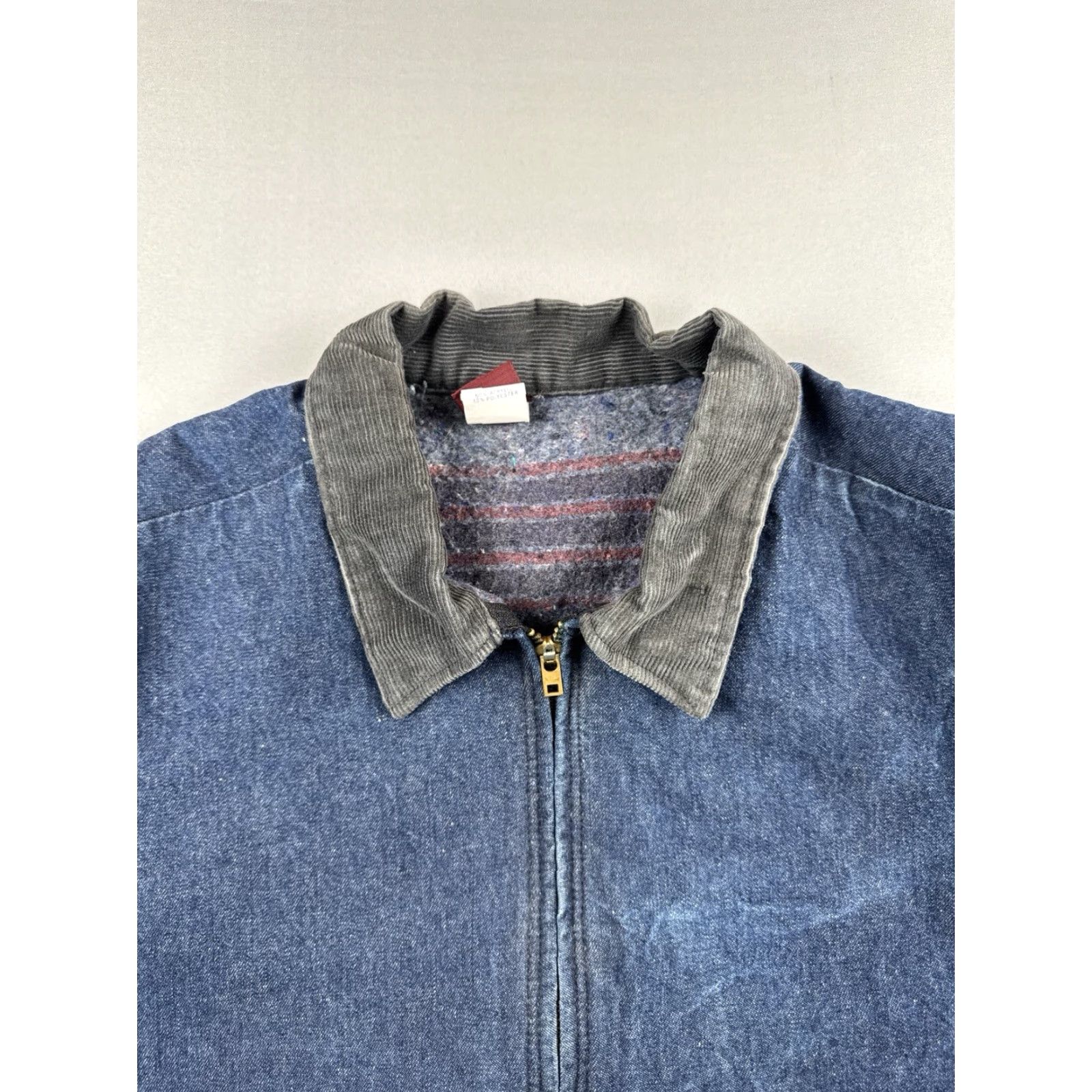 Denime VINTAGE Big Ben Denim Jacket 48 Regular Blue 80s Blanket Lined Zip Workwear Mens XL 48 Regular Mens Bomber Jacket Size US M / EU 48-50 / 2 - 7 Thumbnail