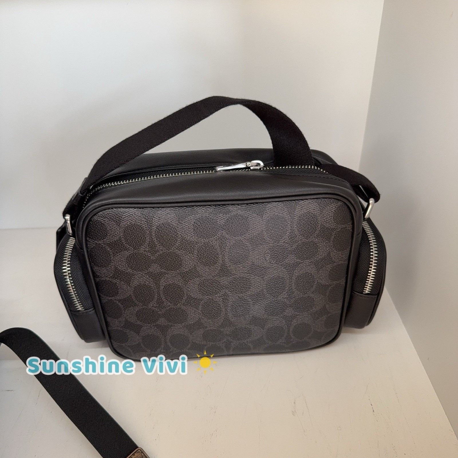 Coach NWT Coach Fletcher Crossbody Bag CEA25 BLACK SIGNATURE Size ONE SIZE - 4 Thumbnail
