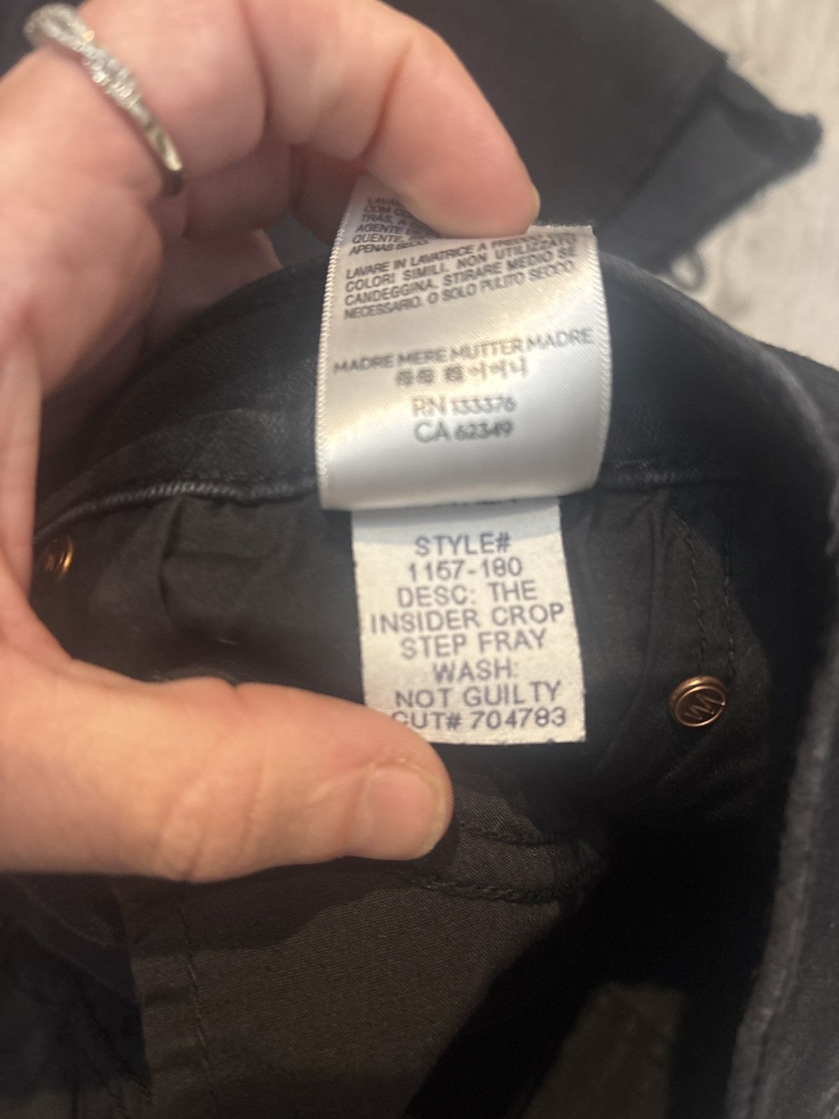 MOTHER MOTHER Insider Crop Step Fray Jean Black “Not Guilty”Size 28 Size 28" / US 6 / IT 42 - 6 Thumbnail