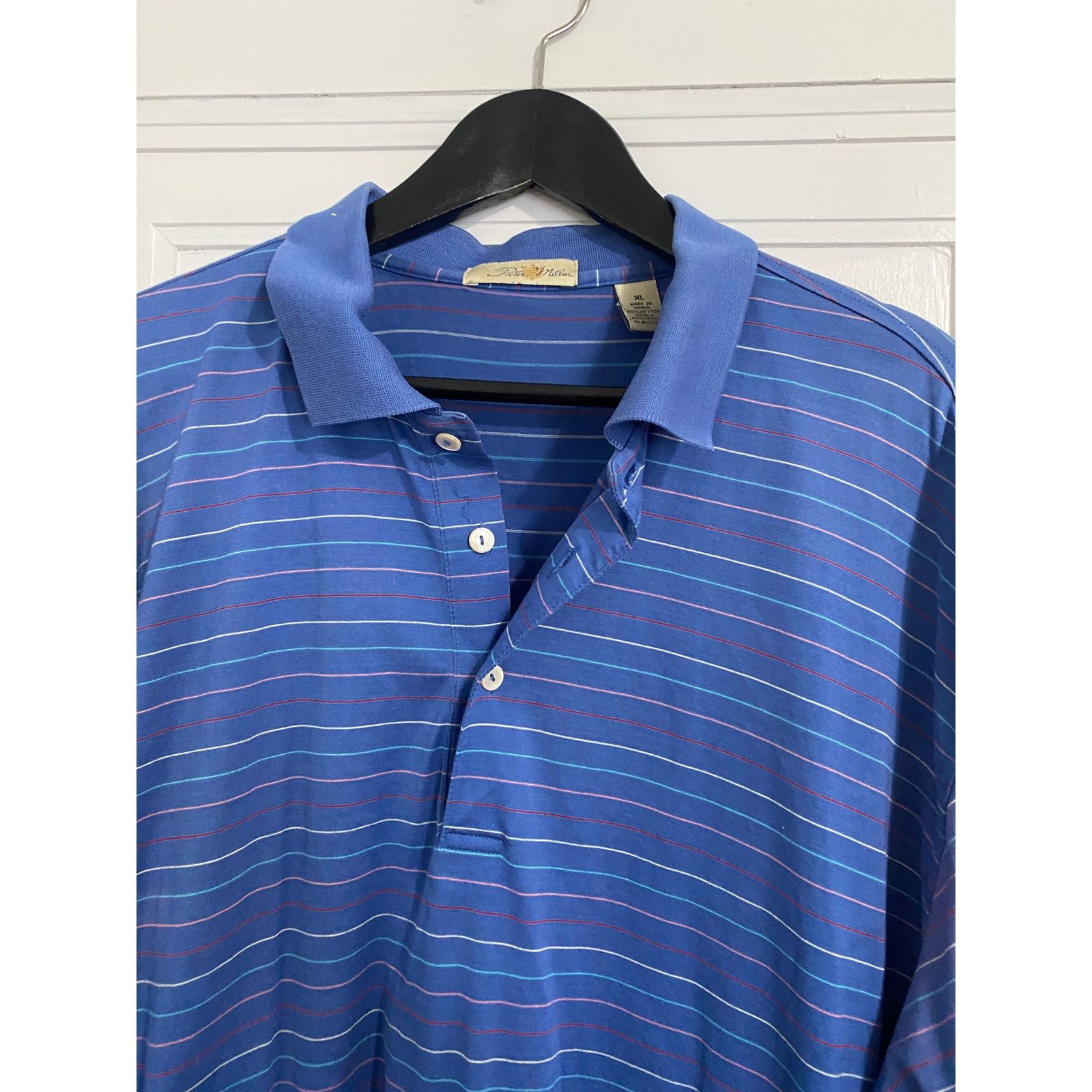 Peter Millar Peter Millar Striped Blue Polo Shirt Men's Size XL Size US XL / EU 56 / 4 - 2 Thumbnail