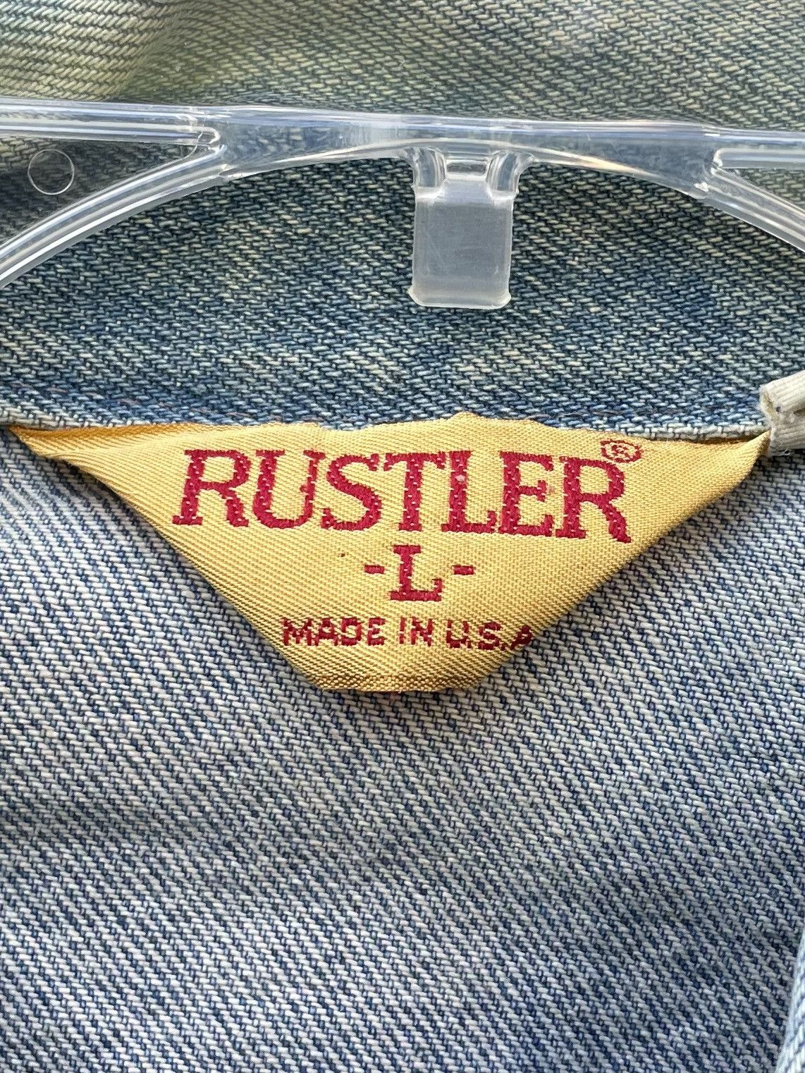 Rustler Vintage 80s Rustler Jean Jacket Super 13oz Denim Distressed Size US L / EU 52-54 / 3 - 2 Thumbnail