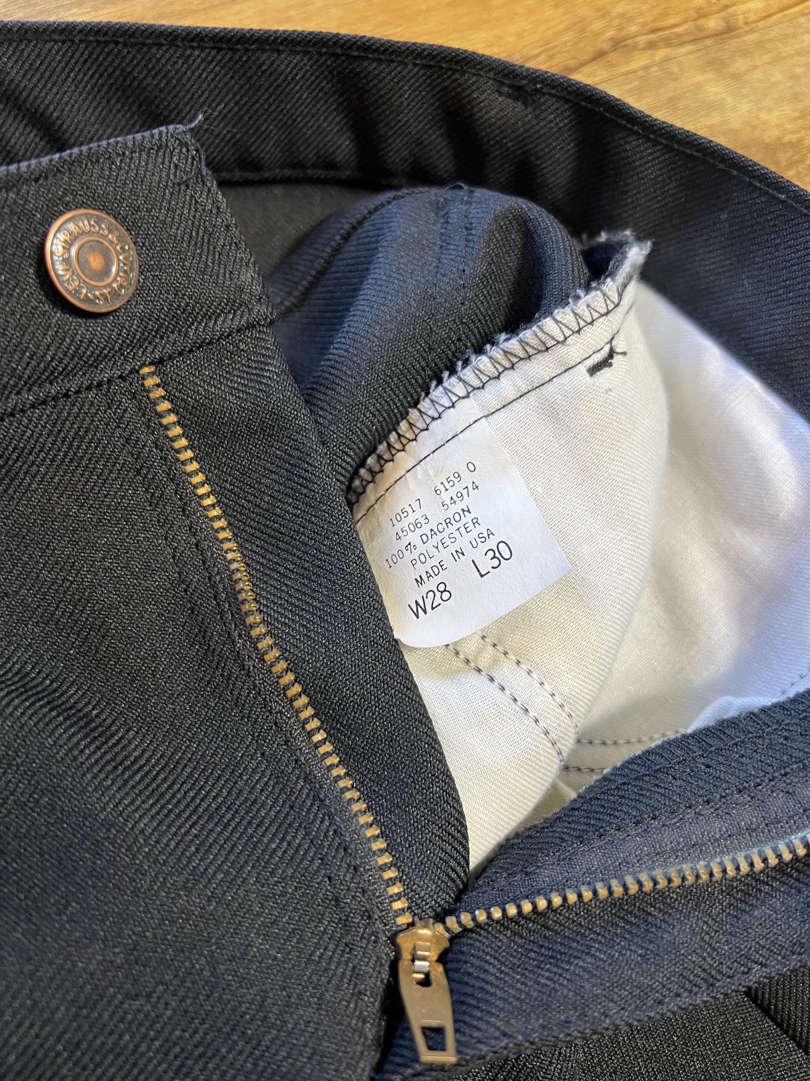 Levi's Vintage Clothing Vintage 1970's Levi's Black Polyester Pants Size US 28 / EU 44 - 3 Thumbnail
