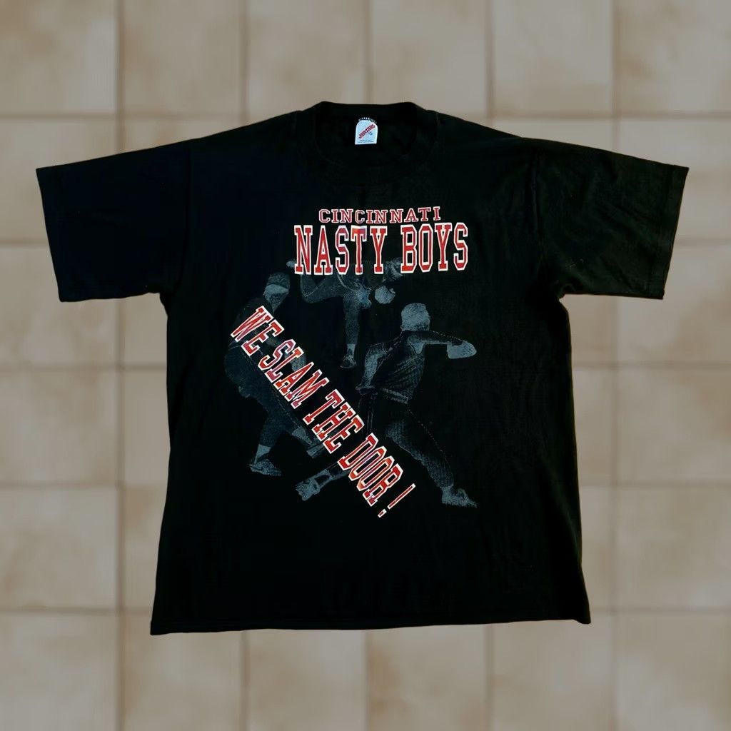 Jerzees VTG 90's Nasty Boys Cincinnati Reds Single Stitch Jerzees T-Shirt Sz XL White Mens Graphic Tee Size US XL / EU 56 / 4 - 1 Thumbnail