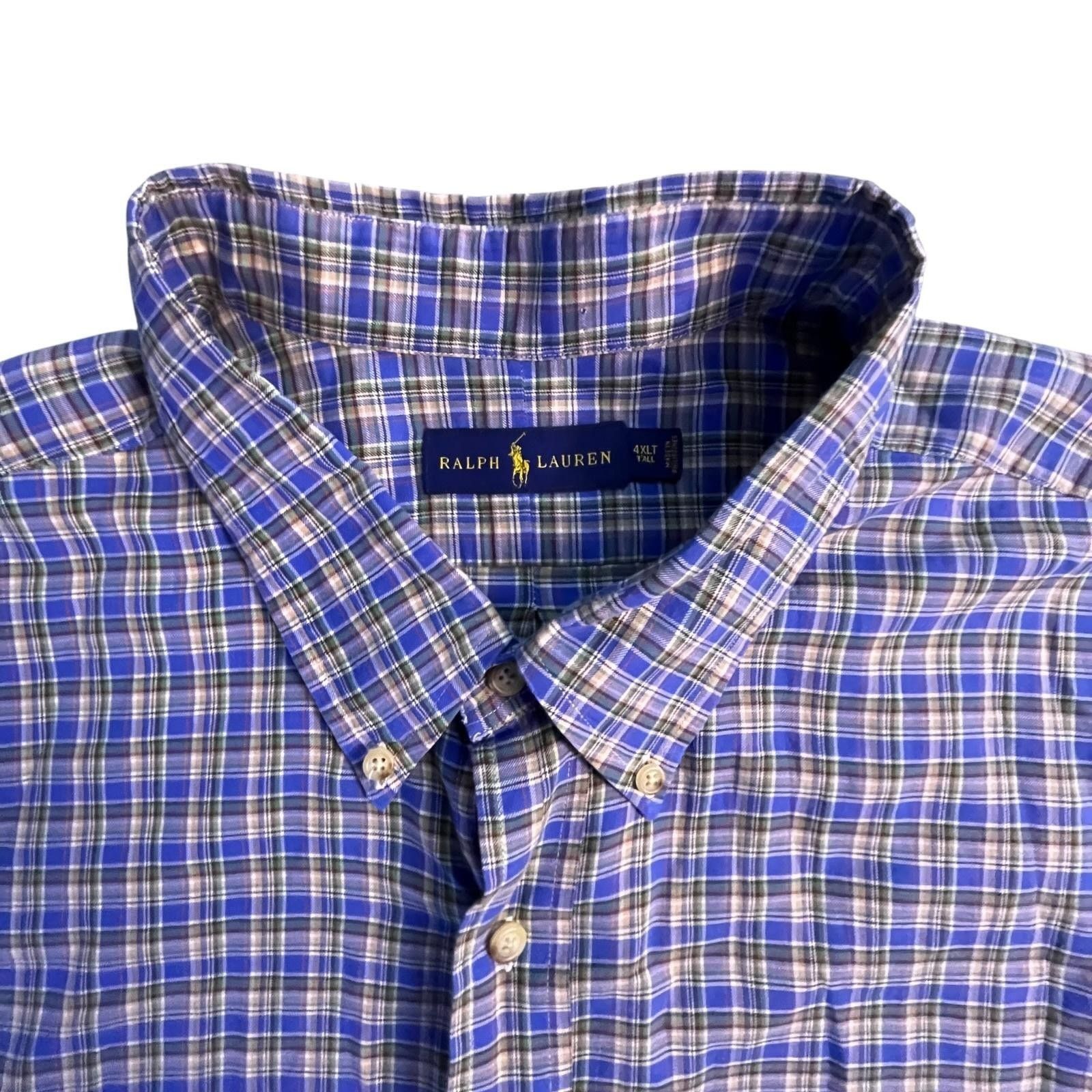 Ralph Lauren Ralph Lauren Shirt 4XLT Blue Plaid Button Up Long Sleeve Size US XXL / EU 58 / 5 - 3 Thumbnail