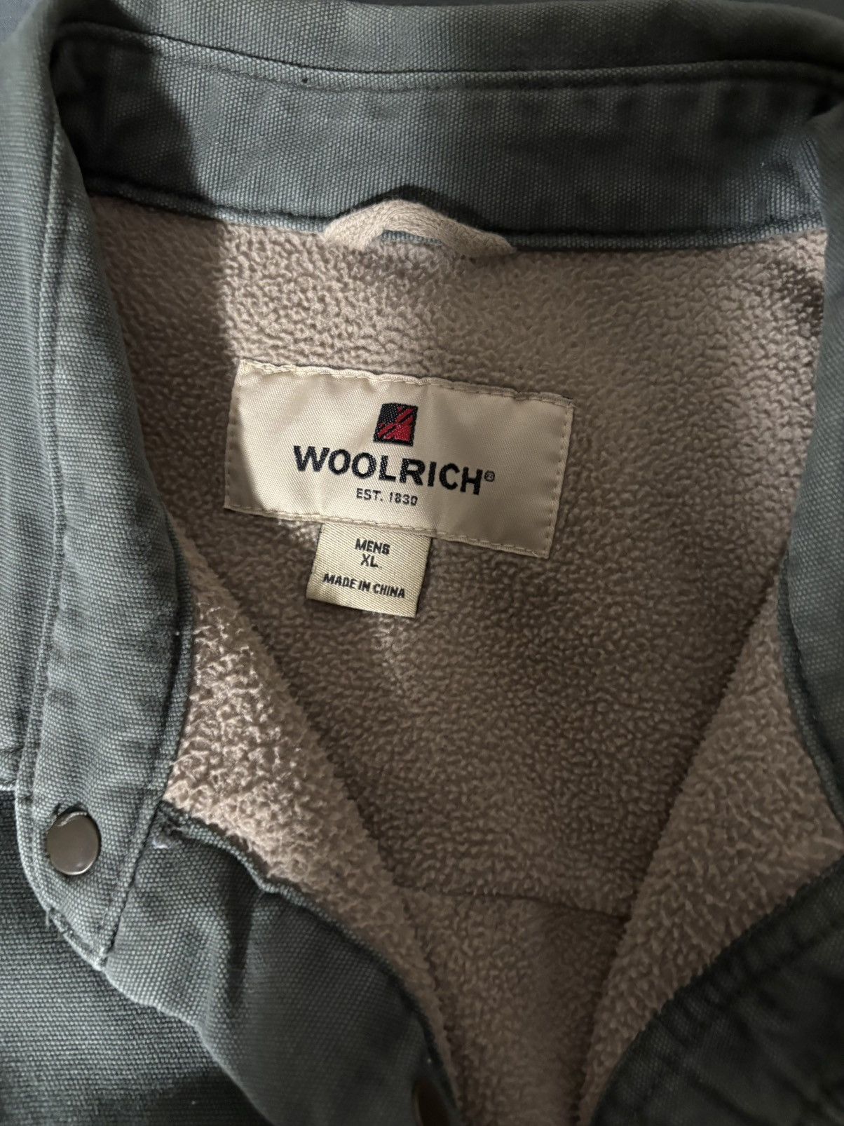 Woolrich Woolen Mills Woolrich Sherpa-Lined Canvas Jacket – Olive Green Size US XL / EU 56 / 4 - 3 Thumbnail