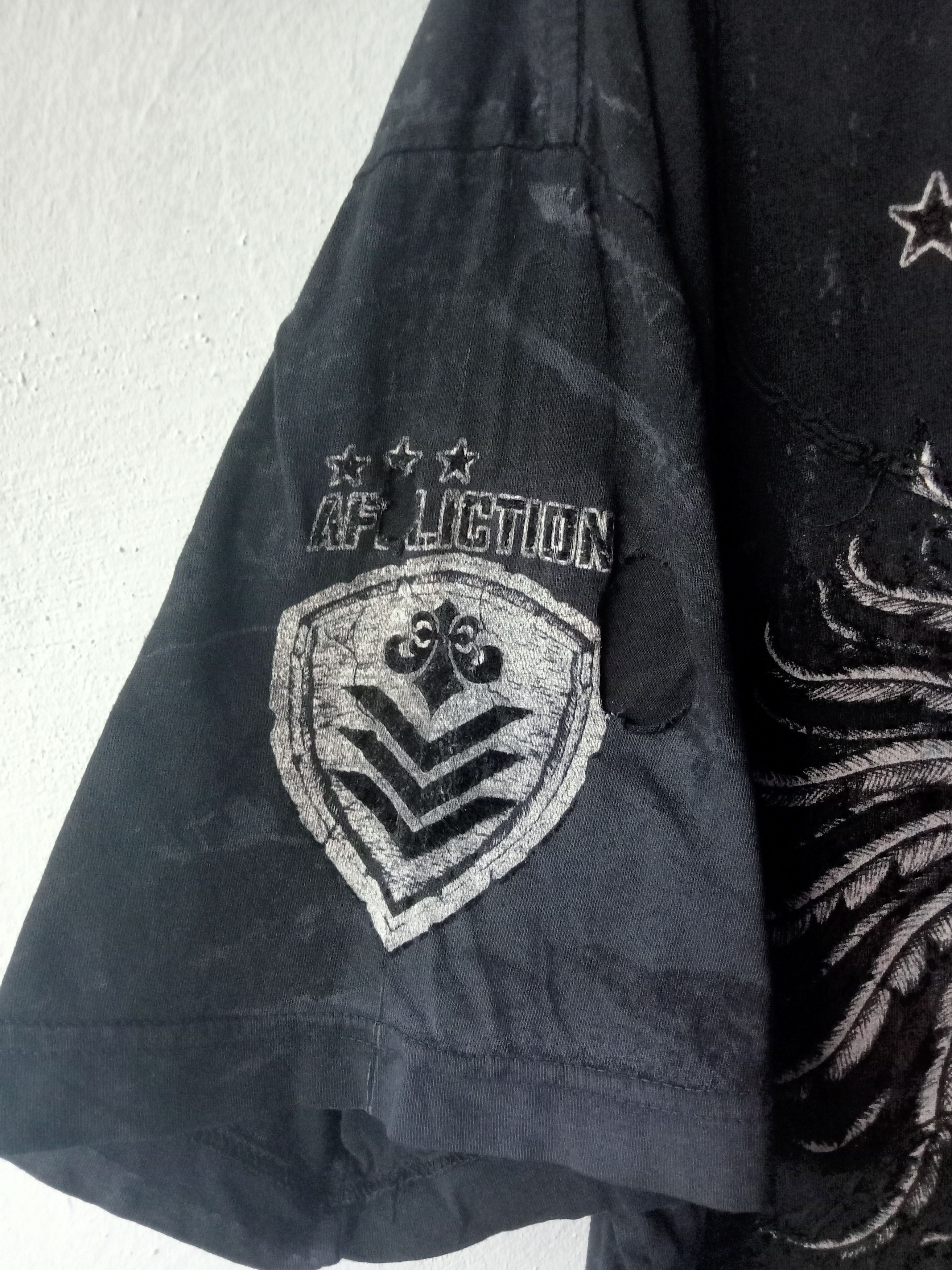 Affliction Affliction Biglogo Spellout Patchwork Distressed T shirt Size US XXL / EU 58 / 5 - 4 Thumbnail