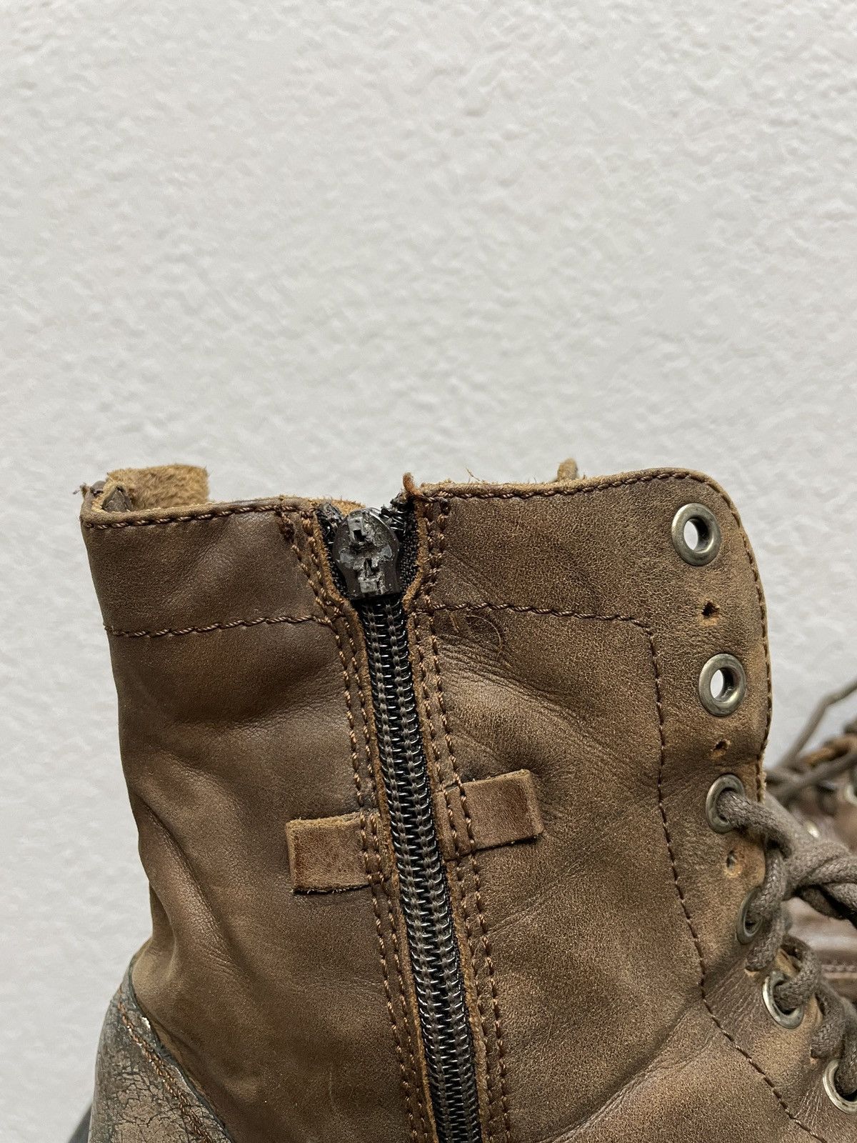If Six Was Nine Vintage Italian AS 98 Rick Owens Style Leather Biker Boots Size US 8.5 / EU 41-42 - 8 Thumbnail