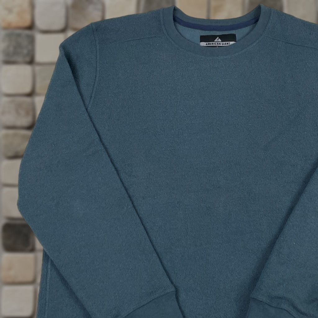 Vintage American Giant Sweatshirt Mens Large Blue Long Sleeve Pullover Lined Hiking Gym Size US L / EU 52-54 / 3 - 1 Thumbnail
