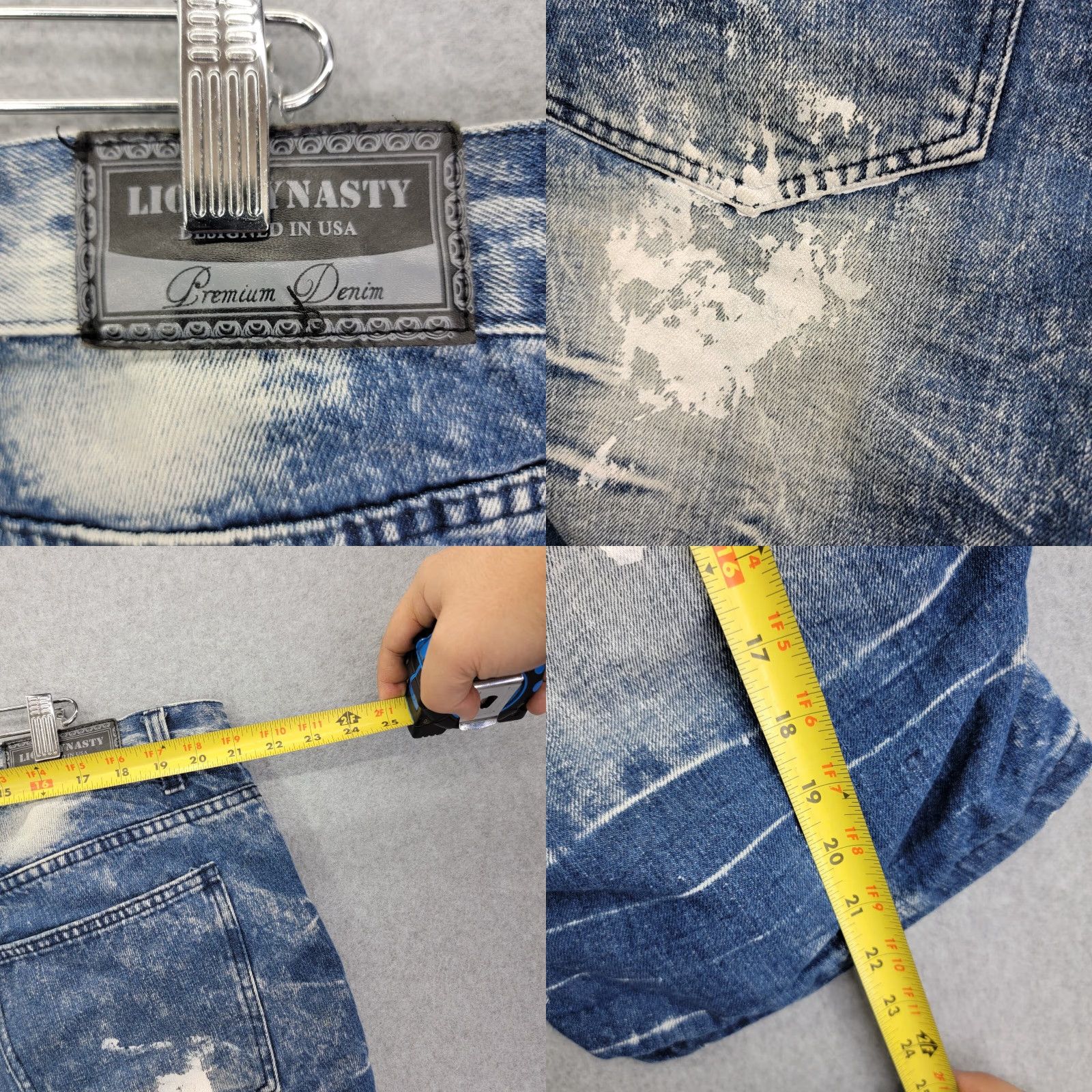 Vintage Lion Dynasty shorts Mens Size 40 Denim Light Wash Distressed Slim Bermuda Casual Jeans Blue 40 Mens Size US 40 / EU 56 - 8 Thumbnail