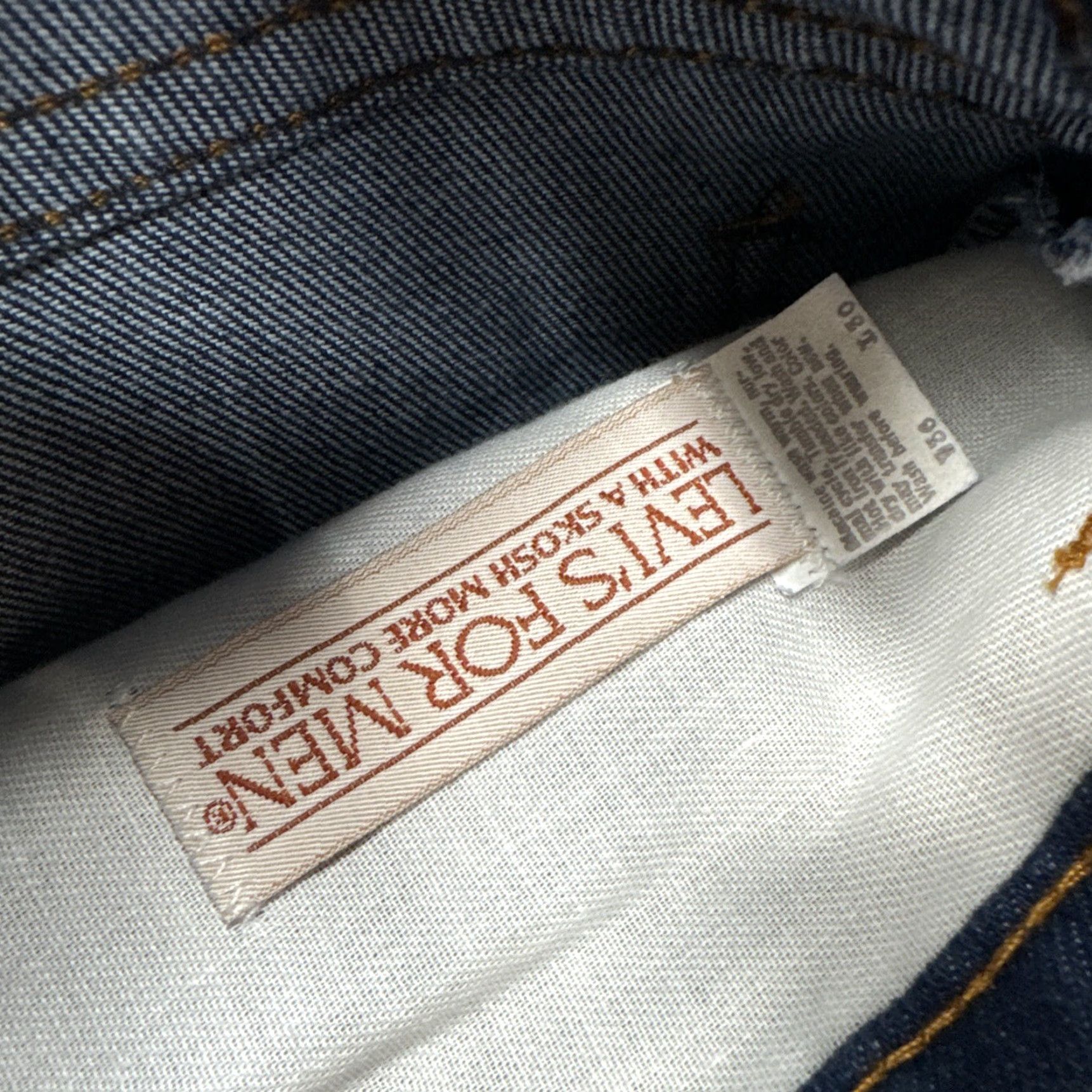 Levi's VINTAGE Levi's For Mens Jeans Orange Tab 36x30 Dark Wash Regular Stretch 5-Pocket Denim Blue 80s 70s Mens Size US 34 / EU 50 - 3 Thumbnail