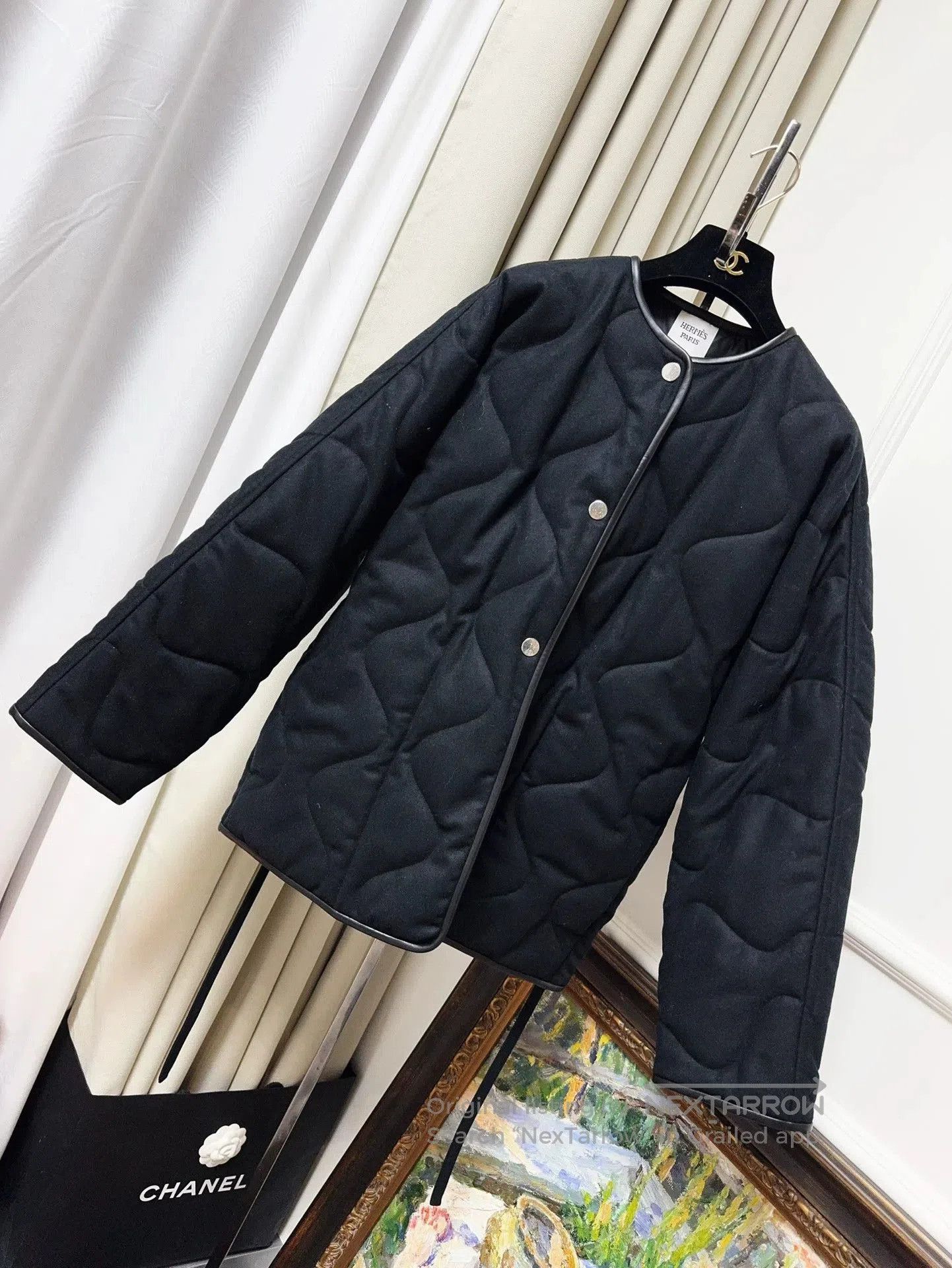 Hermes Hermes Black Quilted Wool Coat. Size US M / EU 48-50 / 2 - 1 Thumbnail