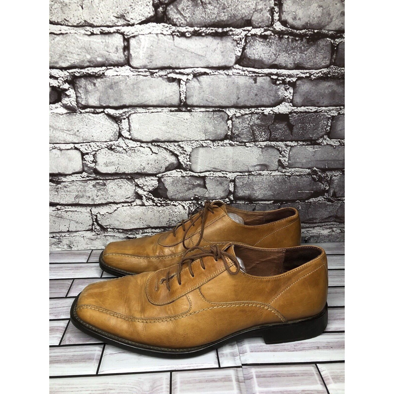 Johnston & Murphy Johnston & Murphy Tan Brown Leather Bicycle Toe Oxfords Shoe Size US 11.5 / EU 44-45 - 9 Thumbnail
