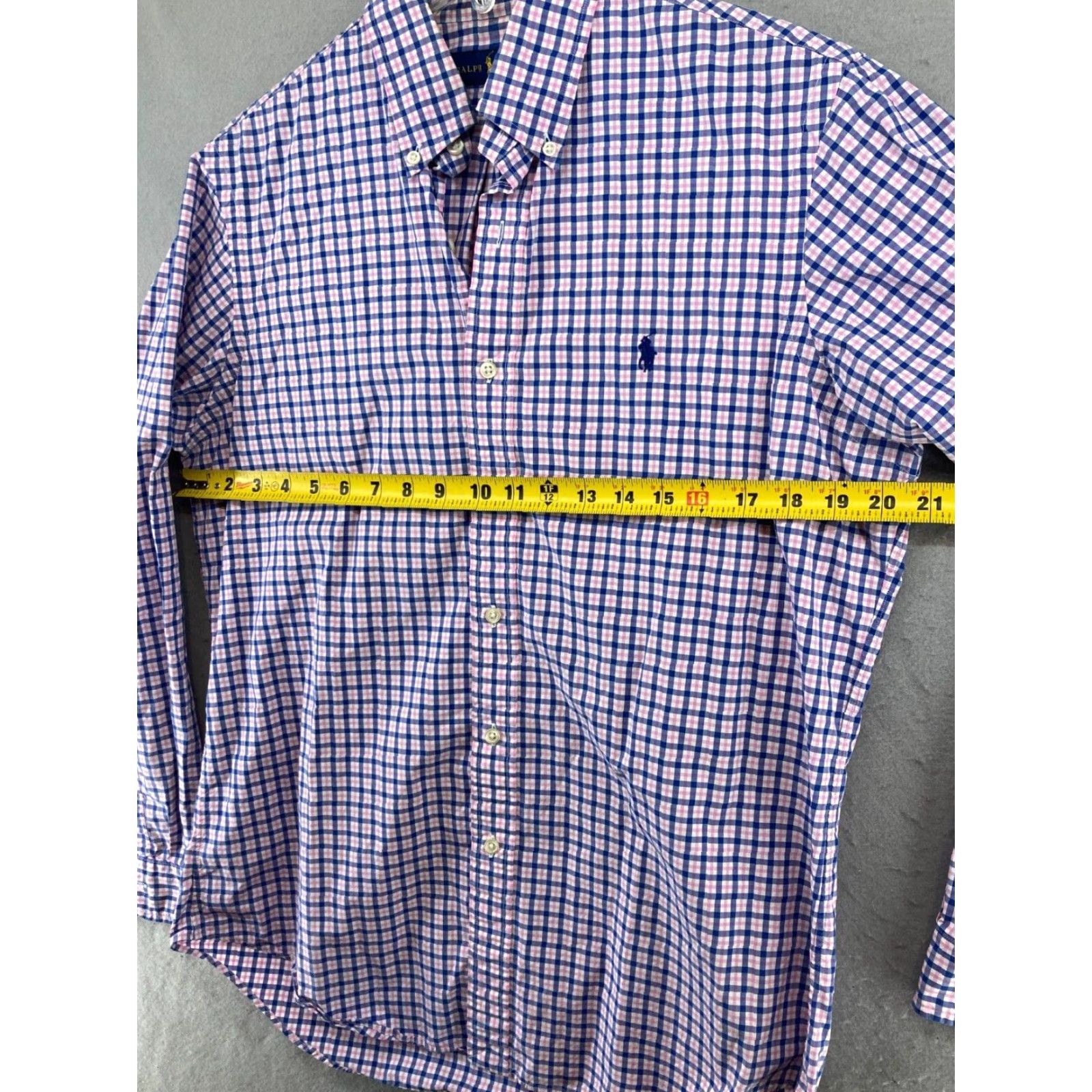 Ralph Lauren Lauren Ralph Lauren Men's Long Sleeve Button-Up Shirt, Medium, Blue Plaid, Casual, Preppy Size US M / EU 48-50 / 2 - 2 Thumbnail