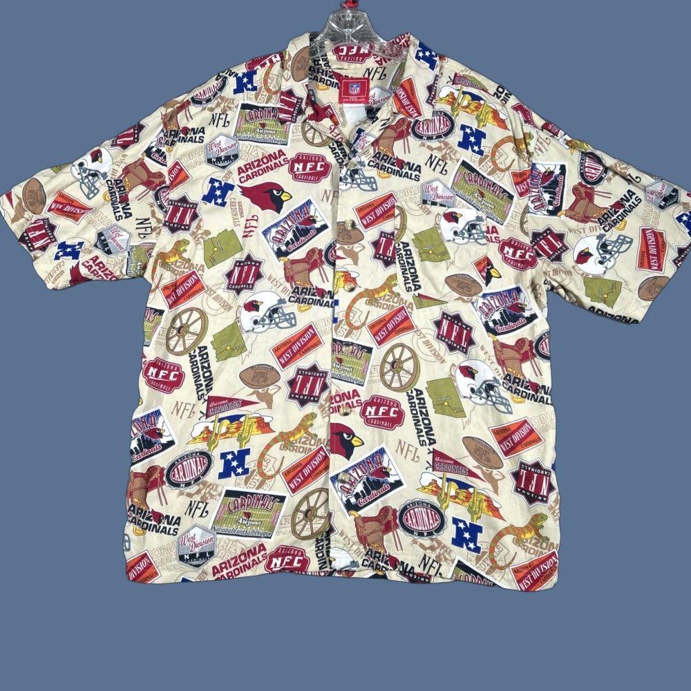 NFL Arizona Cardinals NFL Hawaiian All-Over Print Shirt Short Sleeve Button-Up XL Men Multicolor Collar-Button Spring Summer Fall Winter Casual Size US XL / EU 56 / 4 - 1 Thumbnail