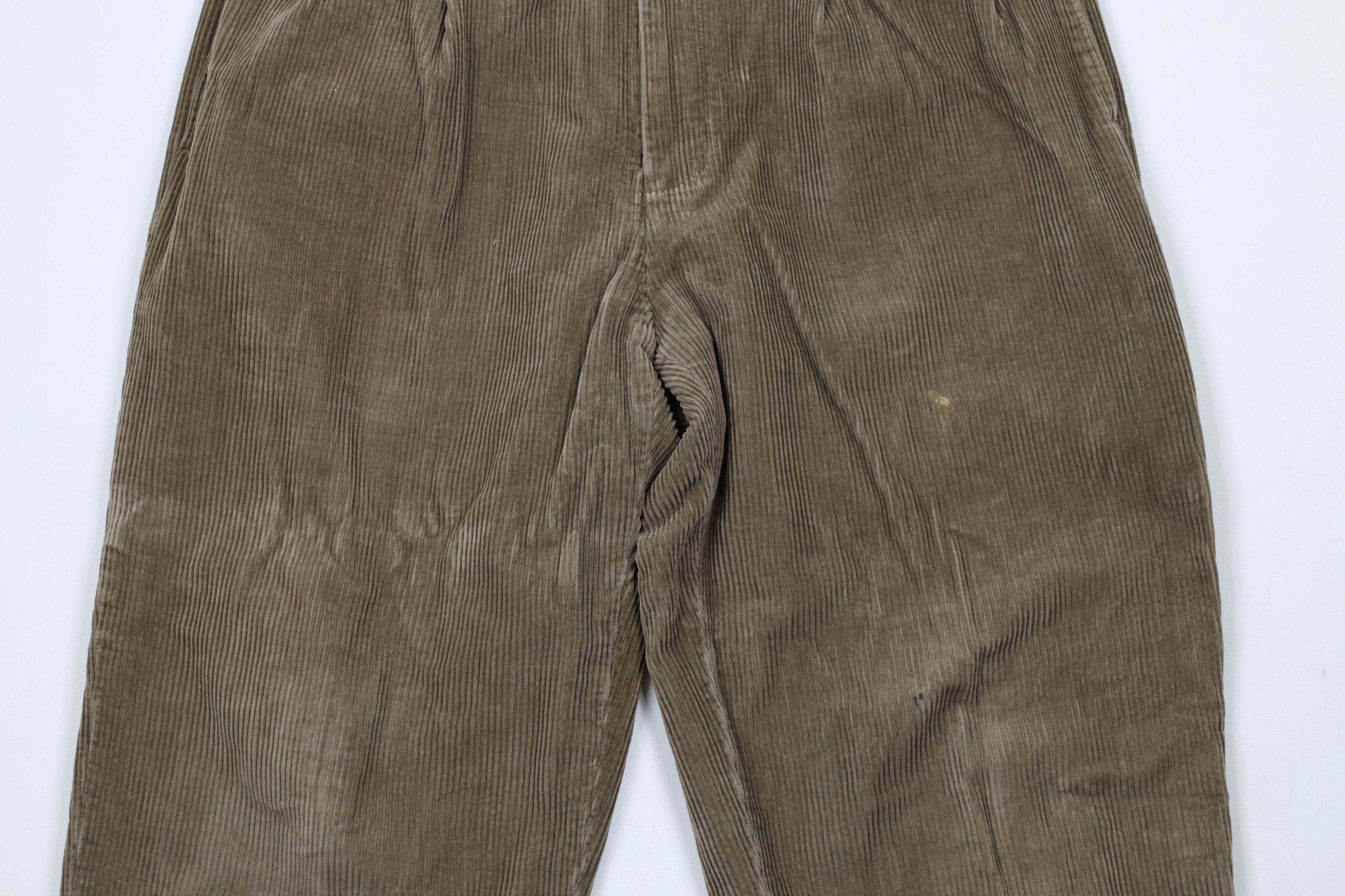 Vintage Vintage 90s Streetwear Pleated Cuffed Corduroy Chino Pants Size US 36 / EU 52 - 3 Thumbnail