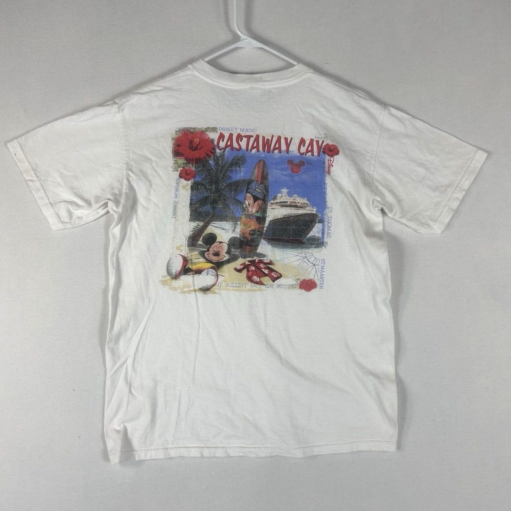 Disney Disney World Cruise Line Castaway Cay Tshirt Medium White Mickey Mouse Shirt Mens M Size US M / EU 48-50 / 2 - 6 Thumbnail
