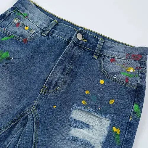 Vintage paint flare damaged ripped jeans Size US 28 / EU 44 - 3 Thumbnail