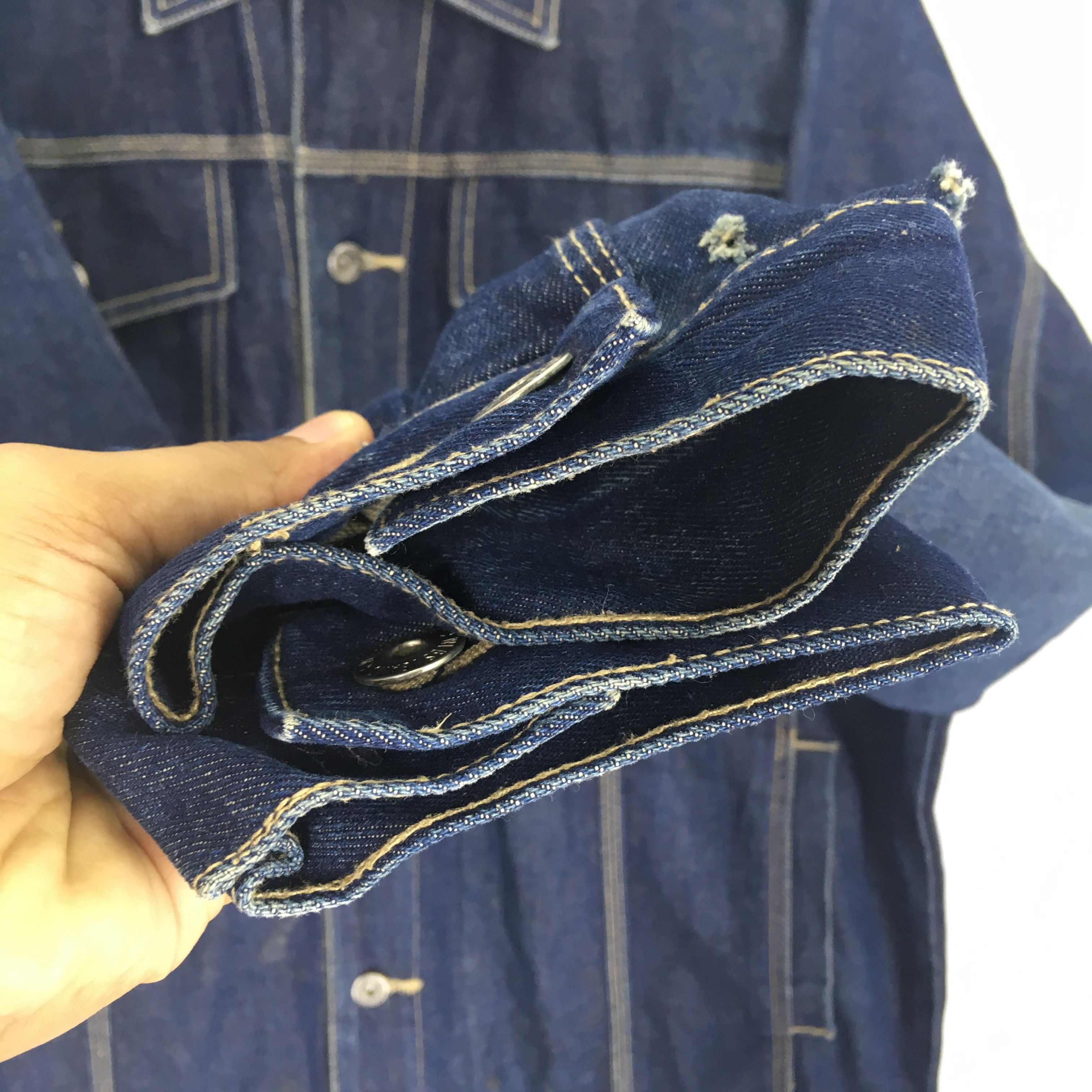 Vintage Vintage 90's Webs American Denim Jacket Workwear Frenchwork Size US XL / EU 56 / 4 - 6 Thumbnail
