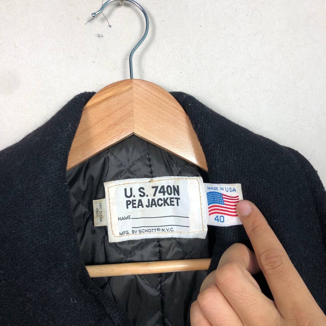 Schott Vintage 80s Schott US 740N Wool Coat Jacket Hooded Size US M / EU 48-50 / 2 - 7 Thumbnail