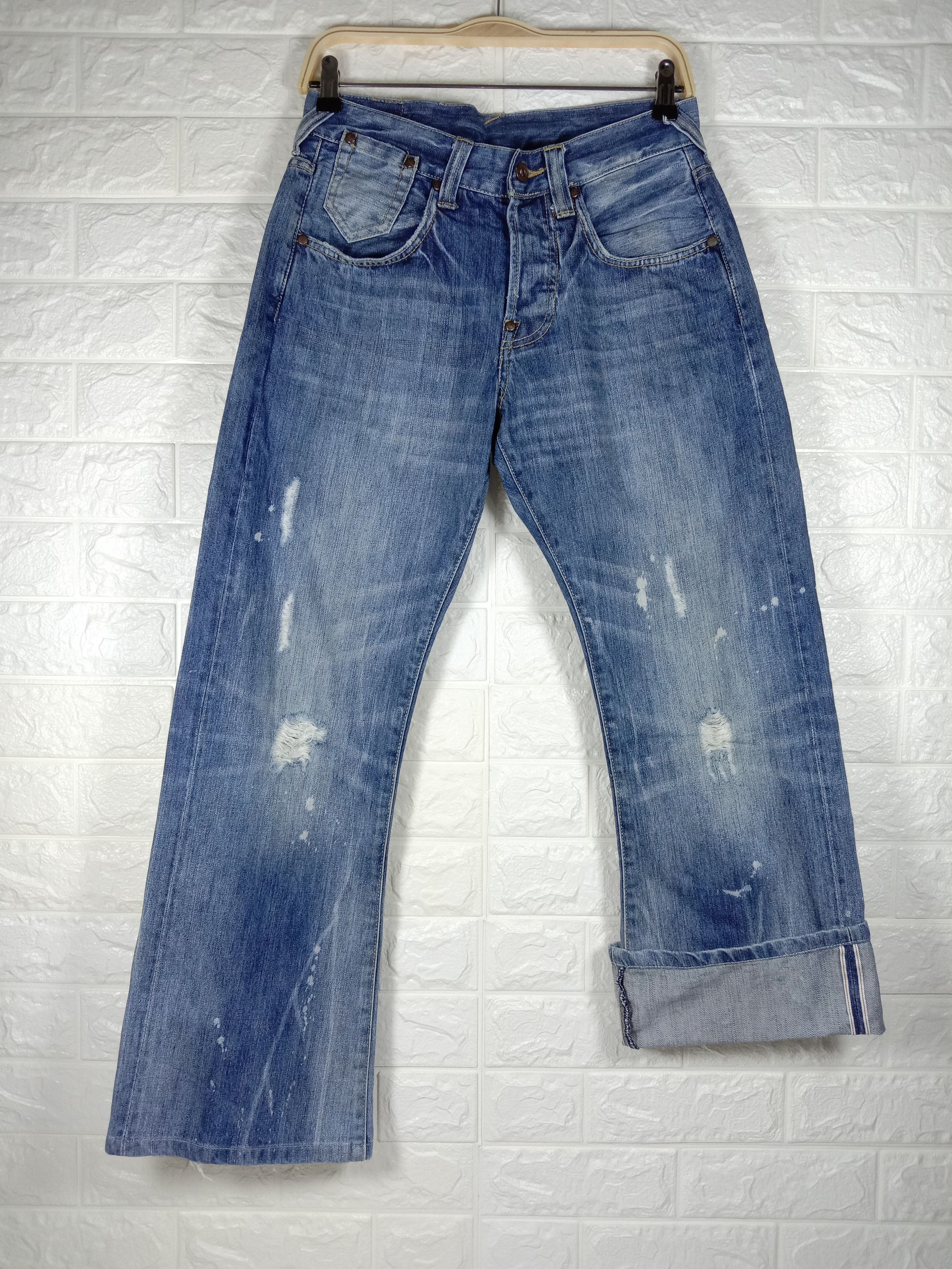 Japanese Brand Vintage Japanese Selvedge Flare Jeans Bell Bottom Denim Size US 29 - 1 Thumbnail