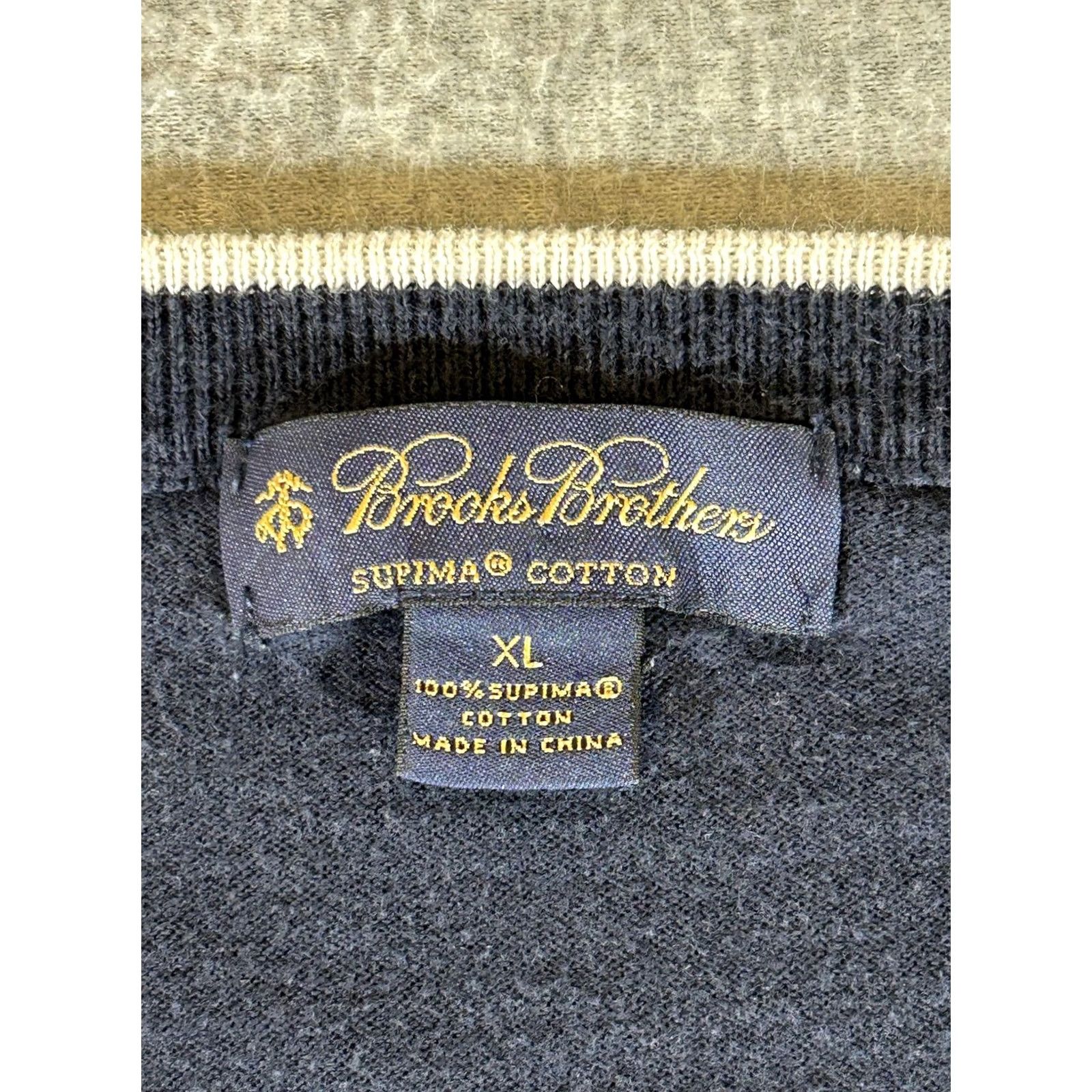 Brooks Brothers Brooks Brothers Sweater Mens XL Navy Windowpane V Neck Pullover Knit Size US XL / EU 56 / 4 - 7 Thumbnail