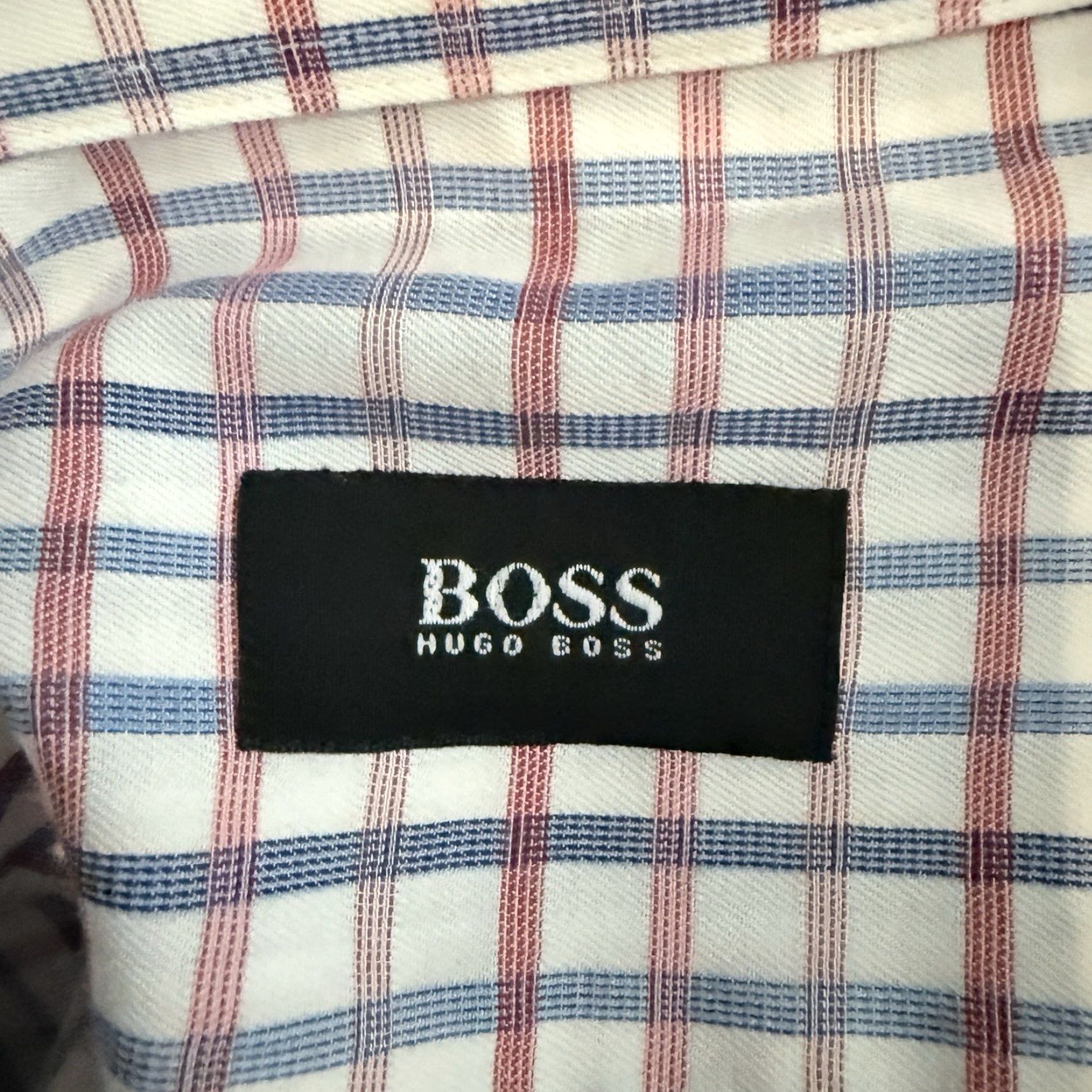 Hugo Boss Hugo Boss White Plaid 100% Cotton Long Sleeve Button Down Shirt Mens Size 41 /16 Size US L / EU 52-54 / 3 - 4 Thumbnail