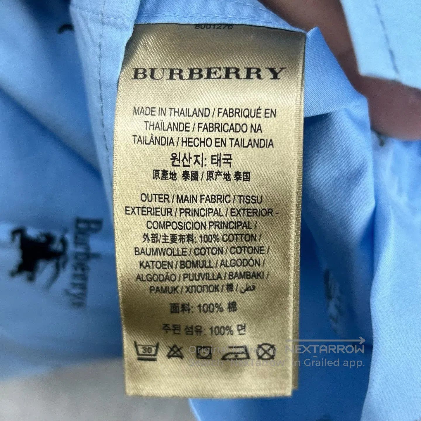 Burberry Burberry Collar Logo Print Cotton Shirt. Size US L / EU 52-54 / 3 - 5 Thumbnail