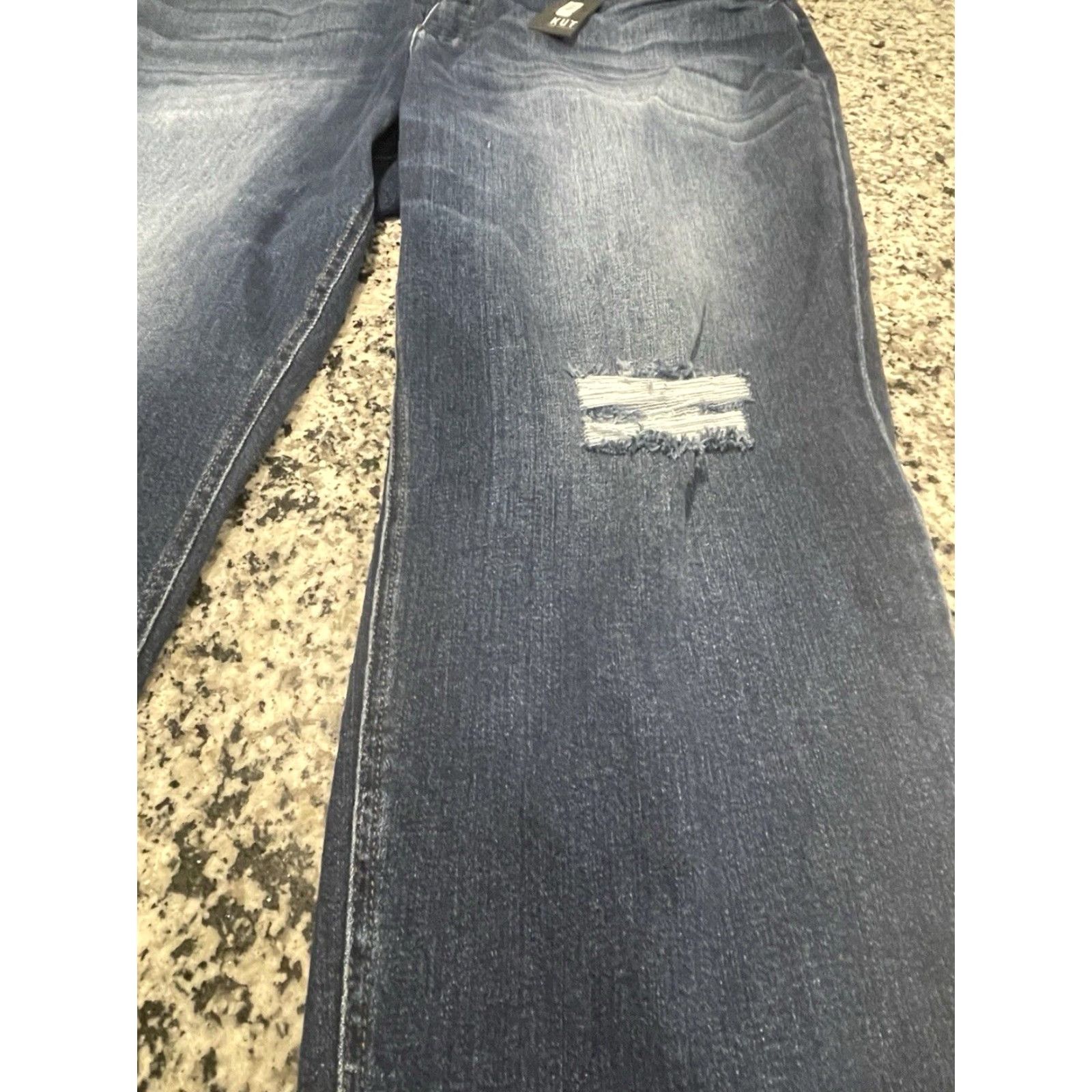 Vintage VINTAGE Kut from the Kloth Jeans High Rise Rachael Fab Ab Mom Distressed 24W Blue Plus Size Womens Jeans Women Product Size 42" / US 20 - 2 Thumbnail