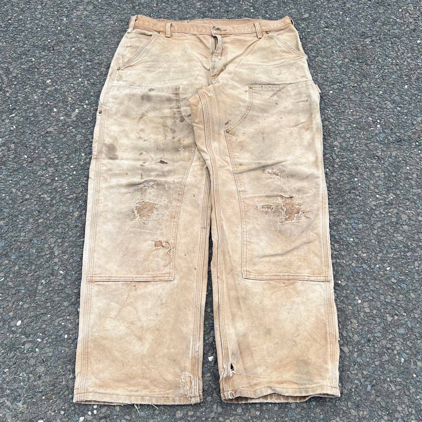 image of Carhartt Y2K Brown Double Knee Work Carpenter Pants, Men's (Size 36)