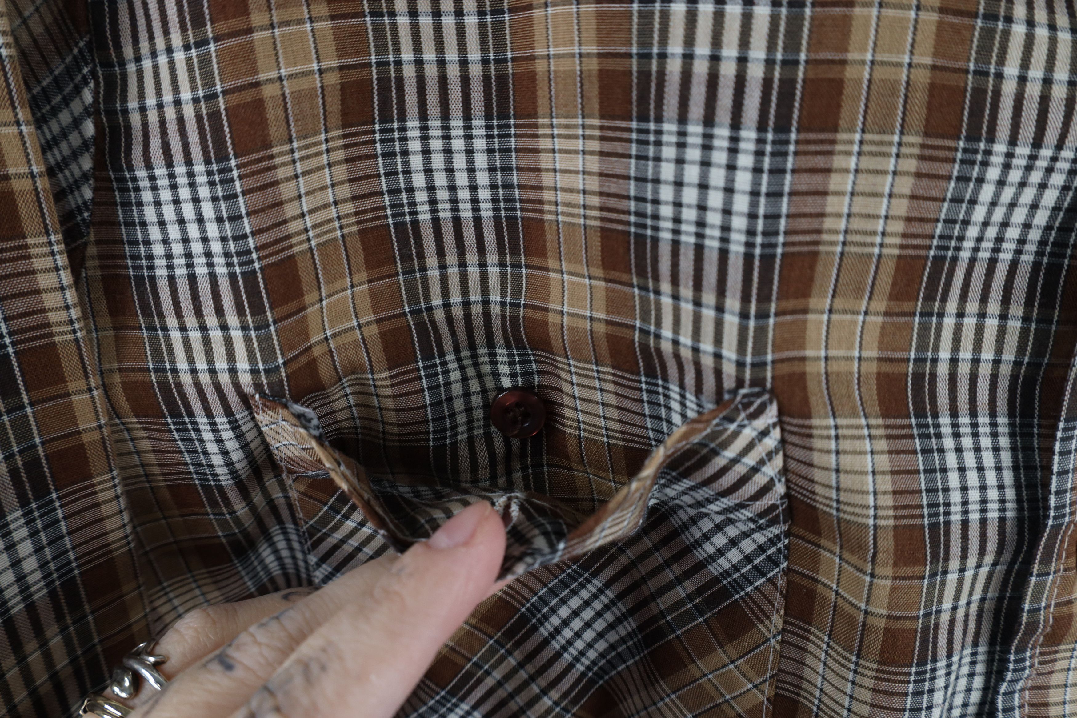 Vintage Vintage 70s Streetwear Collared Button Shirt Brown Plaid Size US M / EU 48-50 / 2 - 4 Thumbnail