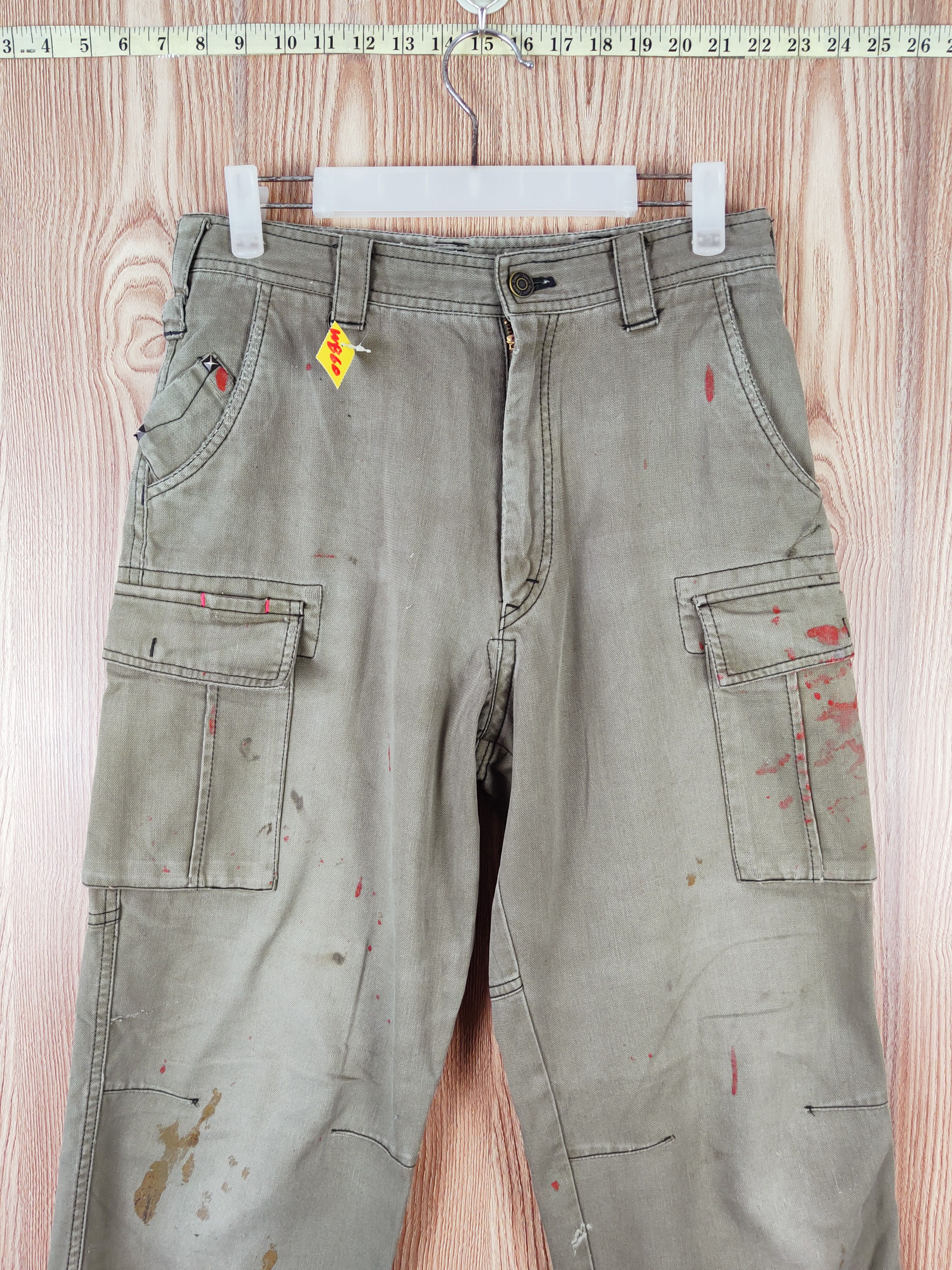 Japanese Brand Jawin Green Faded Multipocket Tactical Cargo Pants #W860 Size US 30 / EU 46 - 2 Thumbnail