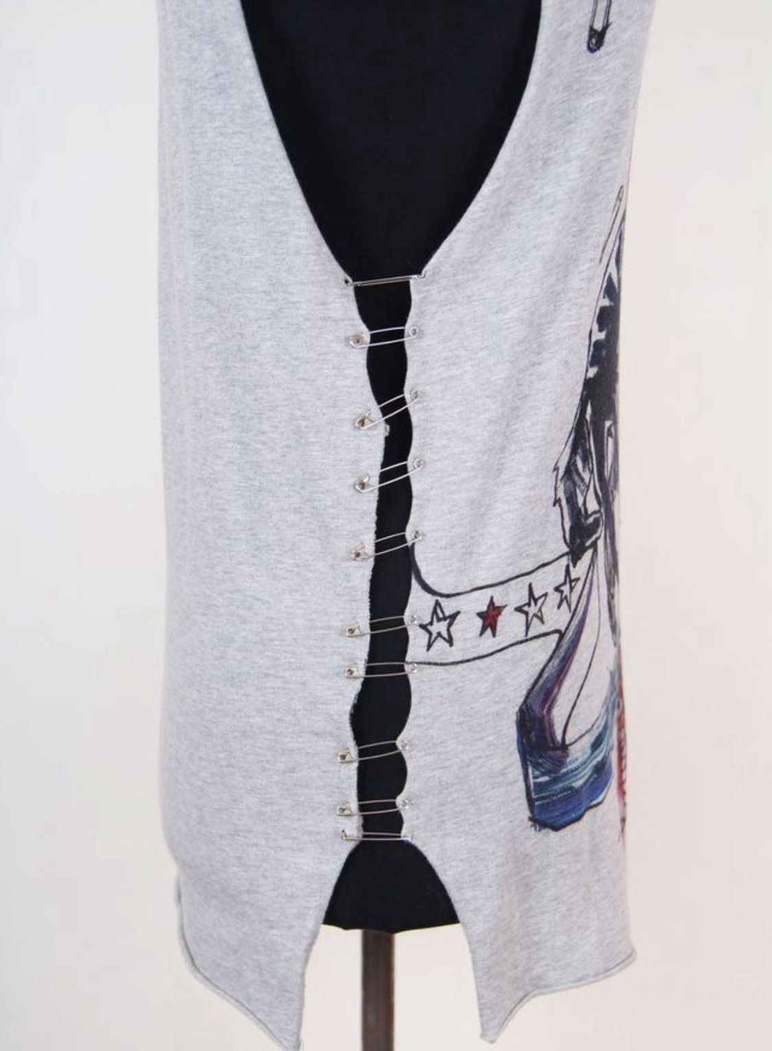 Balmain Balmain SS2011 Decarnin Punk Graffiti Silver Pin Ripped Top Size S / US 4 / IT 40 - 2 Thumbnail