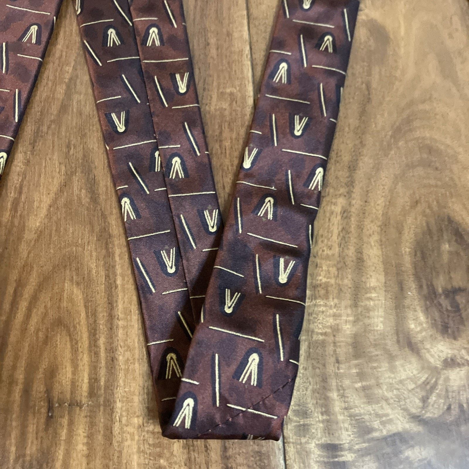 Robert Talbott ROBERT TALBOTT Men's Silk Necktie USA Bronze Modernist Prom Size ONE SIZE - 13 Thumbnail