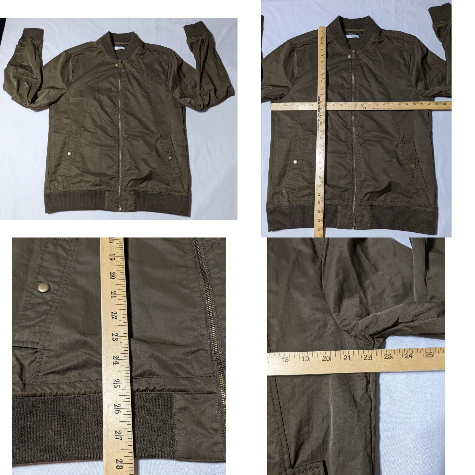 Robert Geller ROBERt GELLER + FIVE FOUR Men Large Brown Nylon Blend Bomber Windbreaker Jacket EUC Size US L / EU 52-54 / 3 - 8 Thumbnail