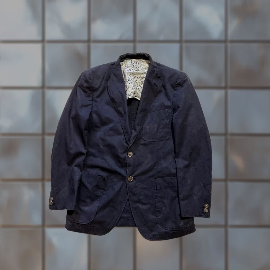 Etro VINTAGE Etro Blazer Shirt Navy Blue 100% Cotton Blazer Men 50R(Size 50 Regular) Navy Blue Etro Milano Two Button Blazer Jacket Mens Size 50R - 1 Thumbnail