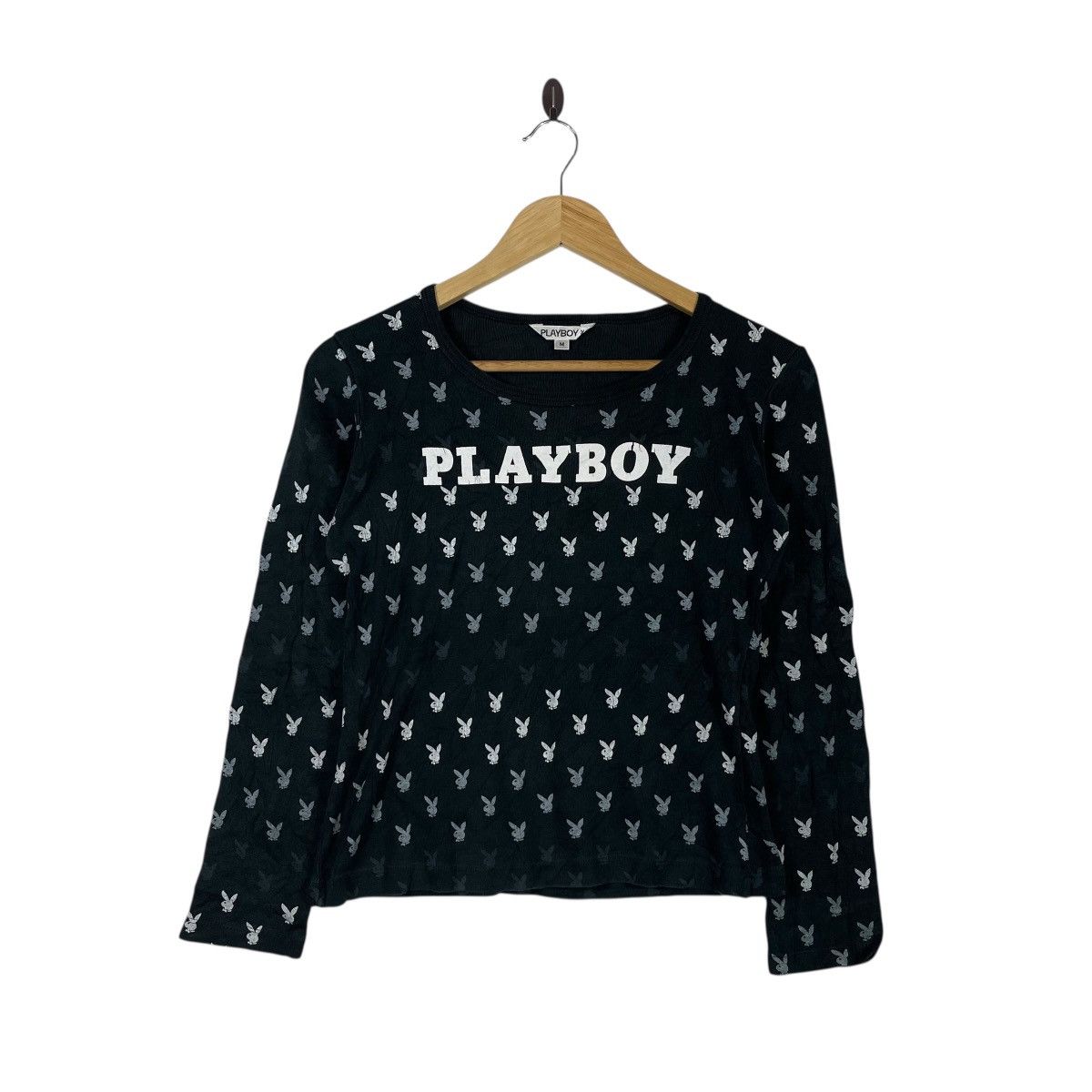 Vintage PLAYBOY ALLOVER LOGO GRAPHIC LONG SLEEVE T-SHIRT STREETWEAR Size M / US 6-8 / IT 42-44 - 1 Thumbnail