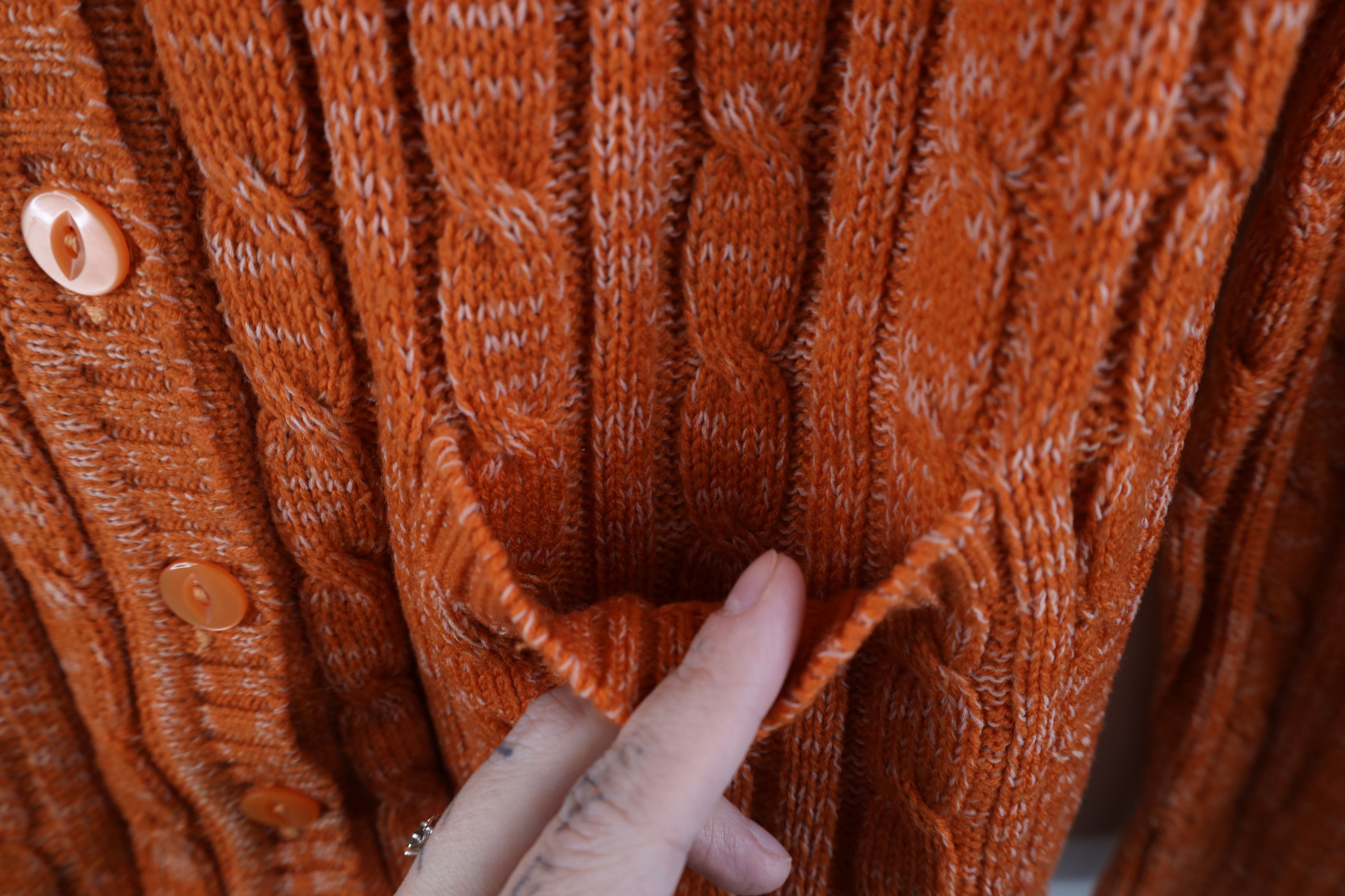 Vintage Vintage 70s Mid Century Modern MCM Knit Cardigan Sweater Size M / US 6-8 / IT 42-44 - 6 Thumbnail