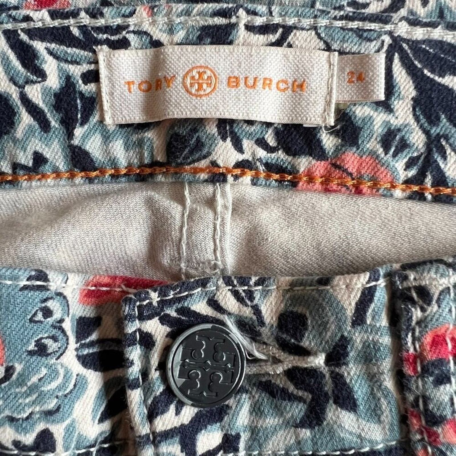 Tory Burch TORY BURCH Blue Printed Skinny Leg Jeans, US24 SRP: $250 Size 24" / US 00 / IT 34 - 8 Thumbnail