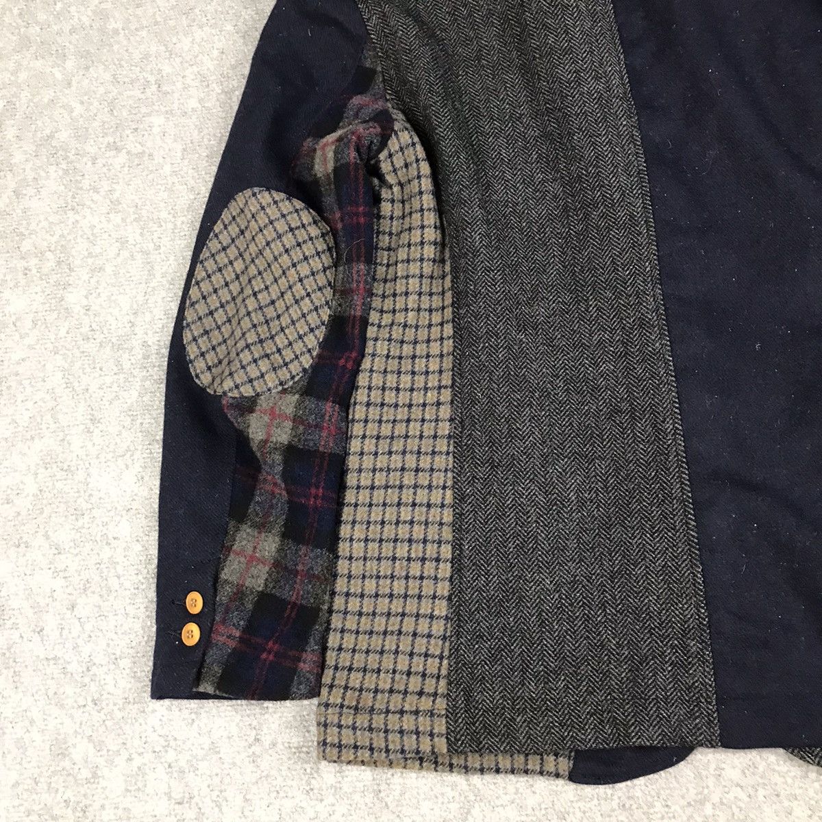 Japanese Brand GAIJIN MADE RARE PATCHWORK WOOL COAT JACKET KAPITAL STYLE Size US M / EU 48-50 / 2 - 8 Thumbnail