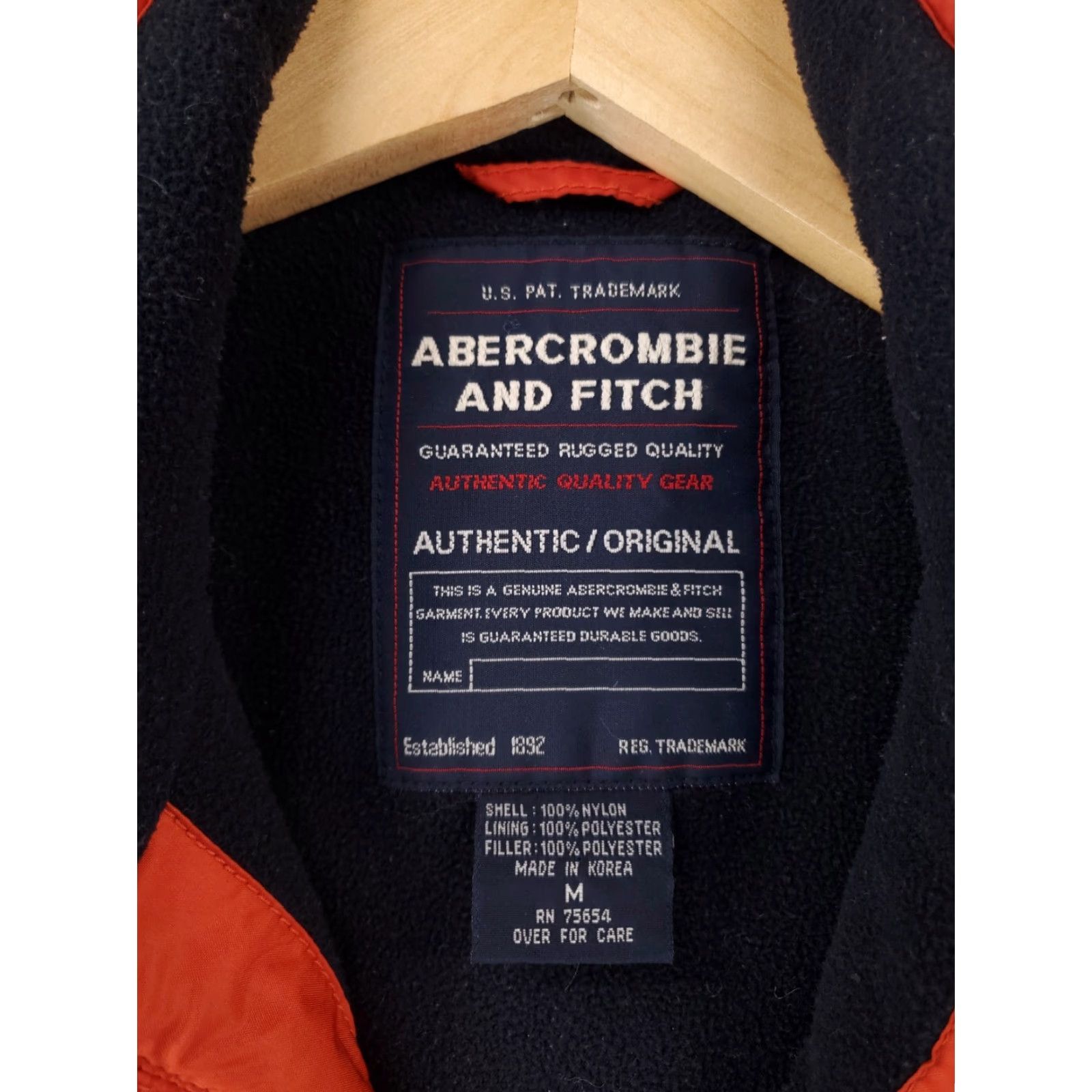 Abercrombie & Fitch Abercrombie & Fitch Full Zip Fleece Lined Vest Jacket Orange Mens M Puffer Jacket Lined Mens Size US M / EU 48-50 / 2 - 3 Thumbnail