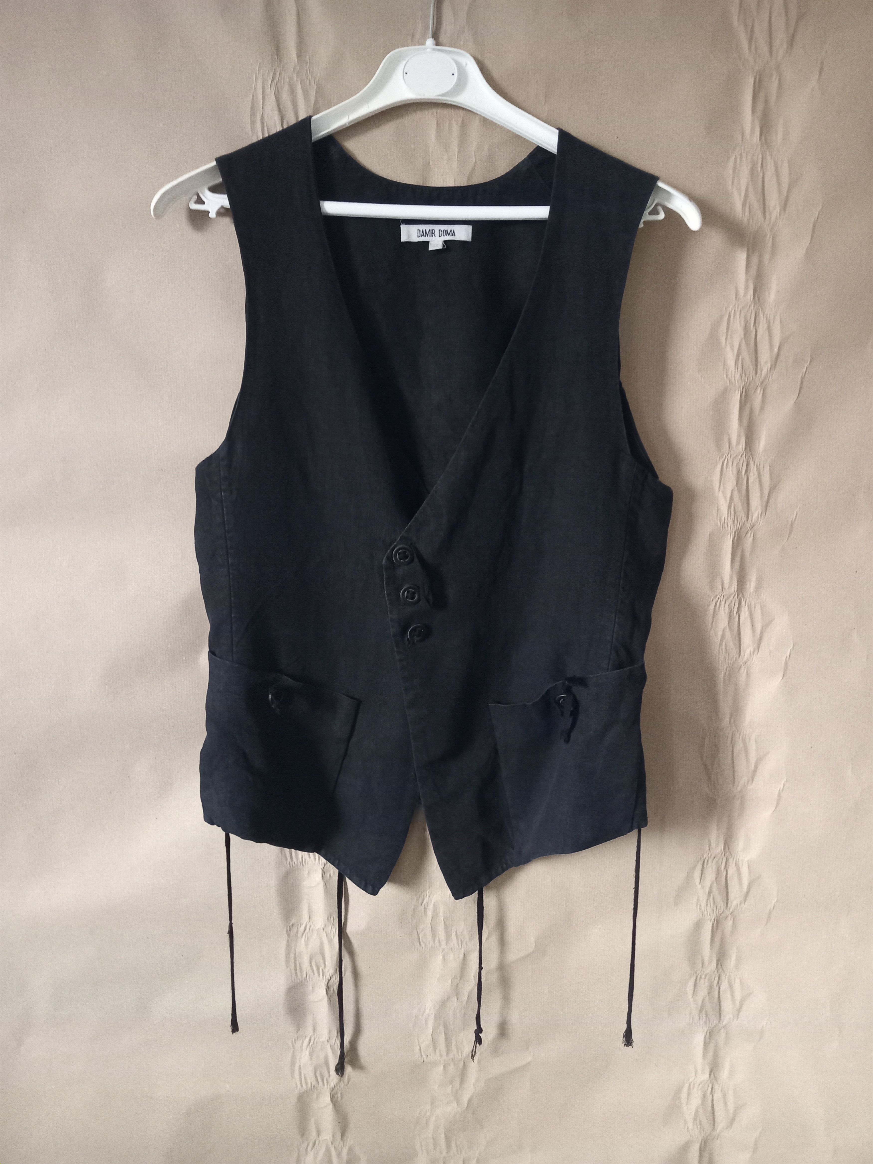 image of Damir Doma Ss09 Crossed Layers Back Waistcoat Sz44 in Black, Men's (Size XS)