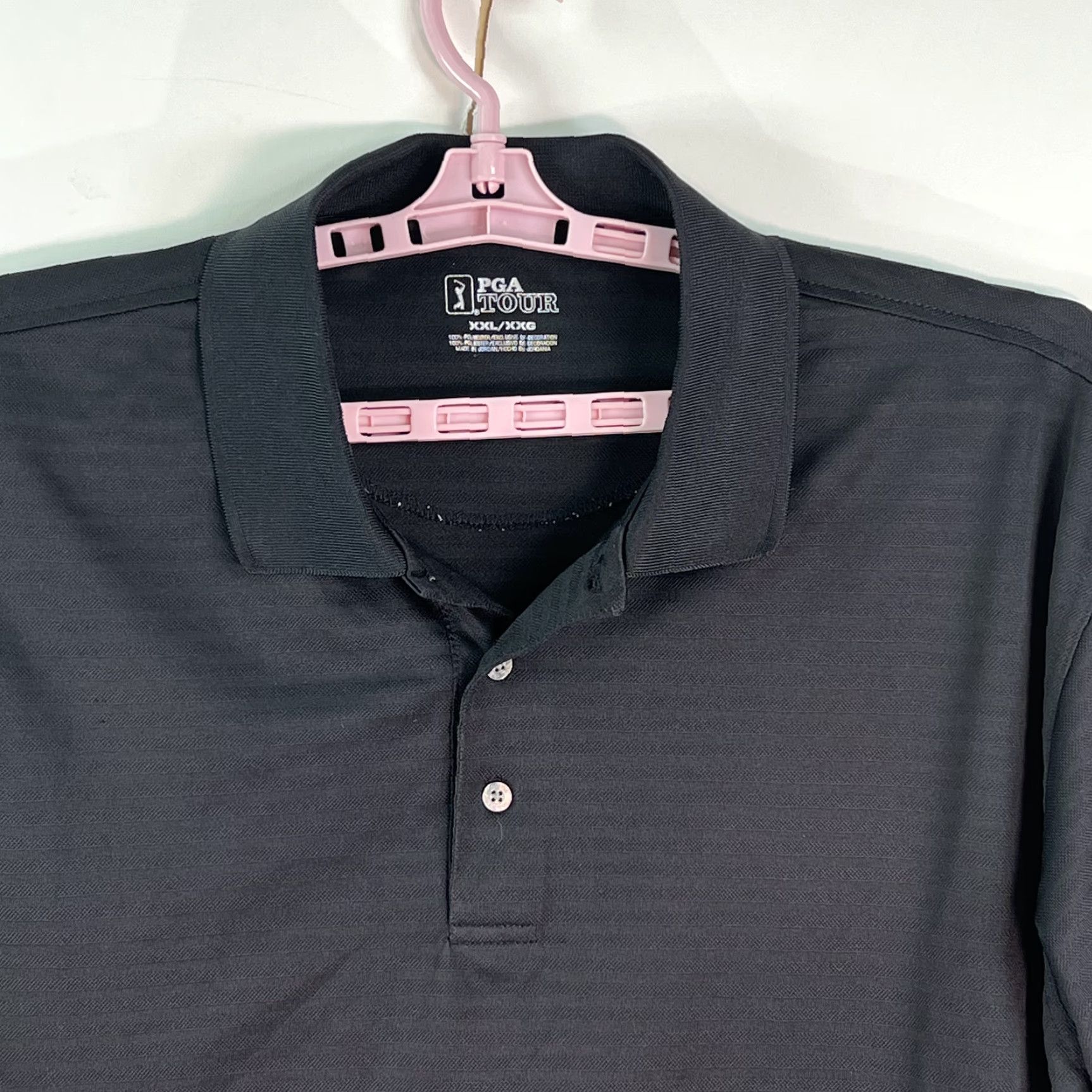 PGA Tour PGA Tour Polo Shirt Men Short Sleeve Collared Black 2XL Shirt Polo Casual Comfort Classic 100% Polyester Button Pullover GOLF Shirt Mens Size US XXL / EU 58 / 5 - 3 Thumbnail