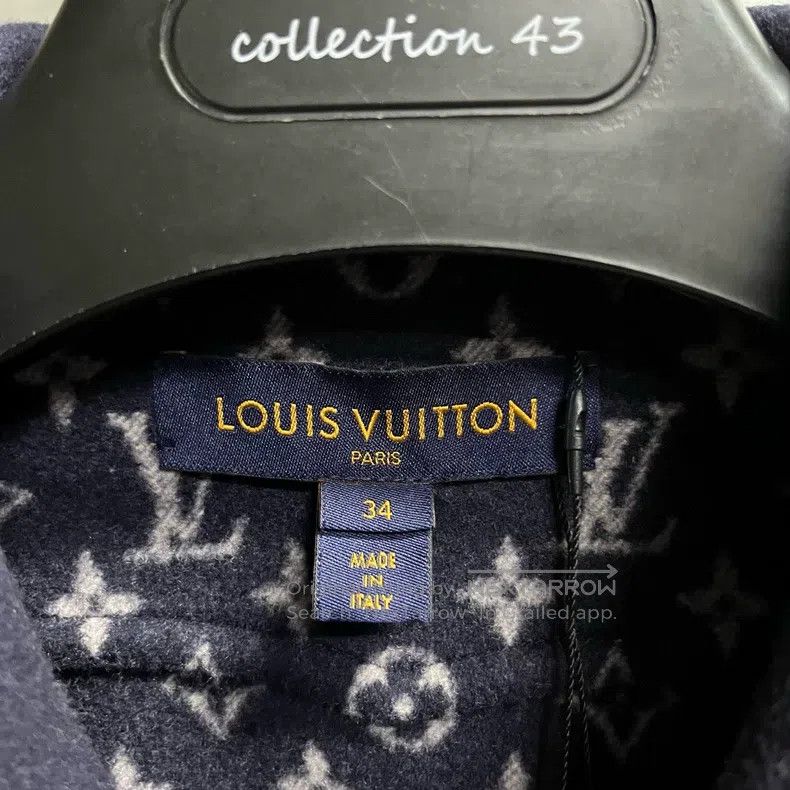 Louis Vuitton Louis Vuitton Blue Cropped Full Print Lapel Jacket Size XXS / US 00 / IT 34 - 2 Thumbnail