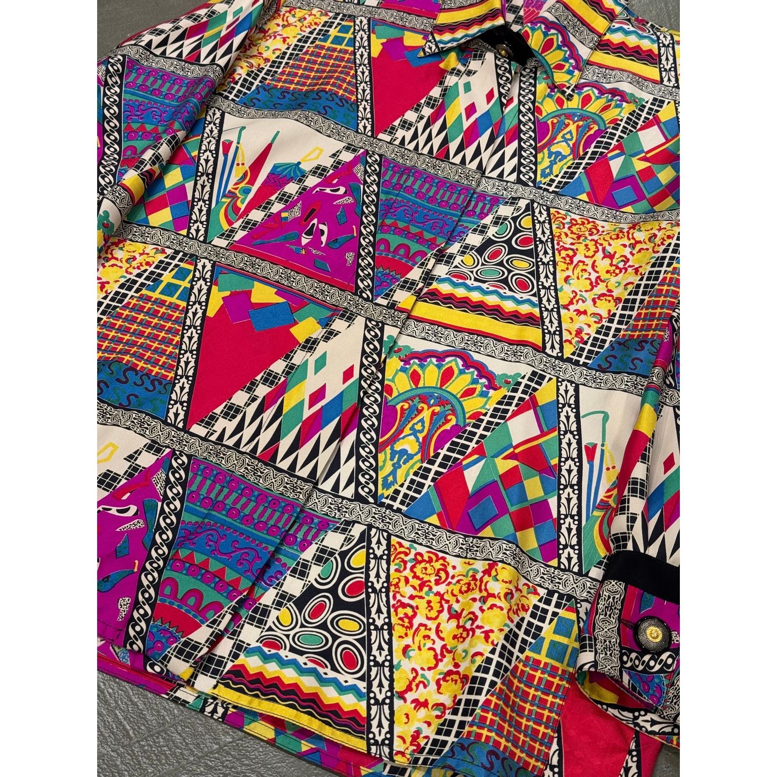 Versace 1991 Gianni Versace mixed print silk shirt Size M / US 6-8 / IT 42-44 - 6 Thumbnail