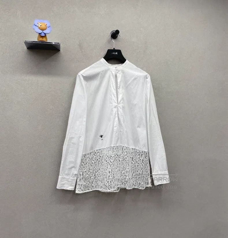 Dior Dior Solid colour square collar lace stitching long-sleeve Size XXS / US 00 / IT 34 - 3 Thumbnail