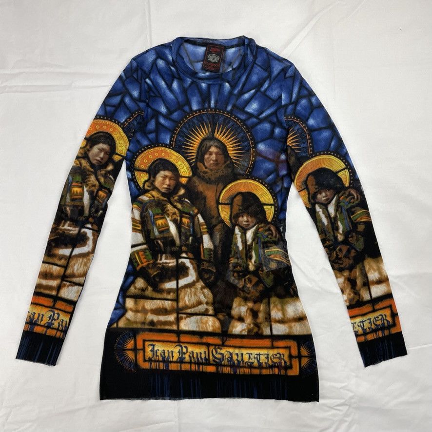 Jean Paul Gaultier AW98 Jean Paul Gaultier Saint Church Glass Mesh Top Vintage Size US M / EU 48-50 / 2 - 1 Thumbnail